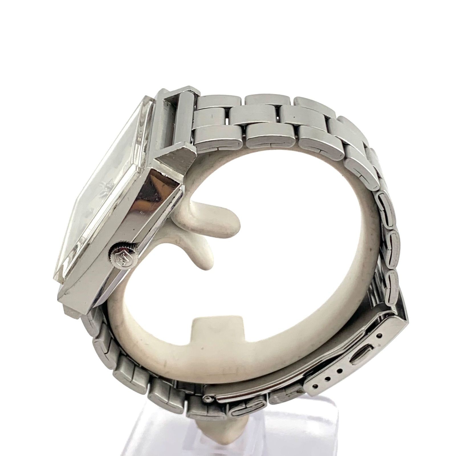 Nivada Grenchen Automatic Square Watch Day Date Stainless Steel From Japan