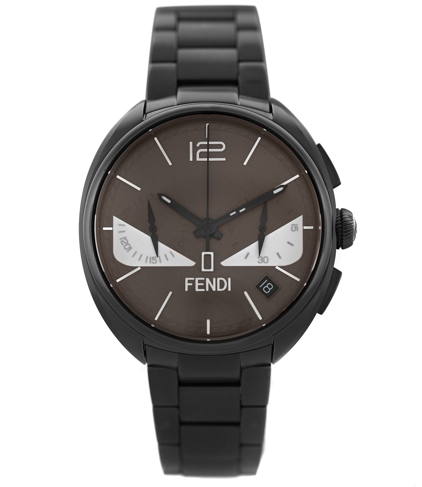 Fendi Momento Bugs F215716400 Date Chronograph PVD Steel 40MM Unisex Quartz