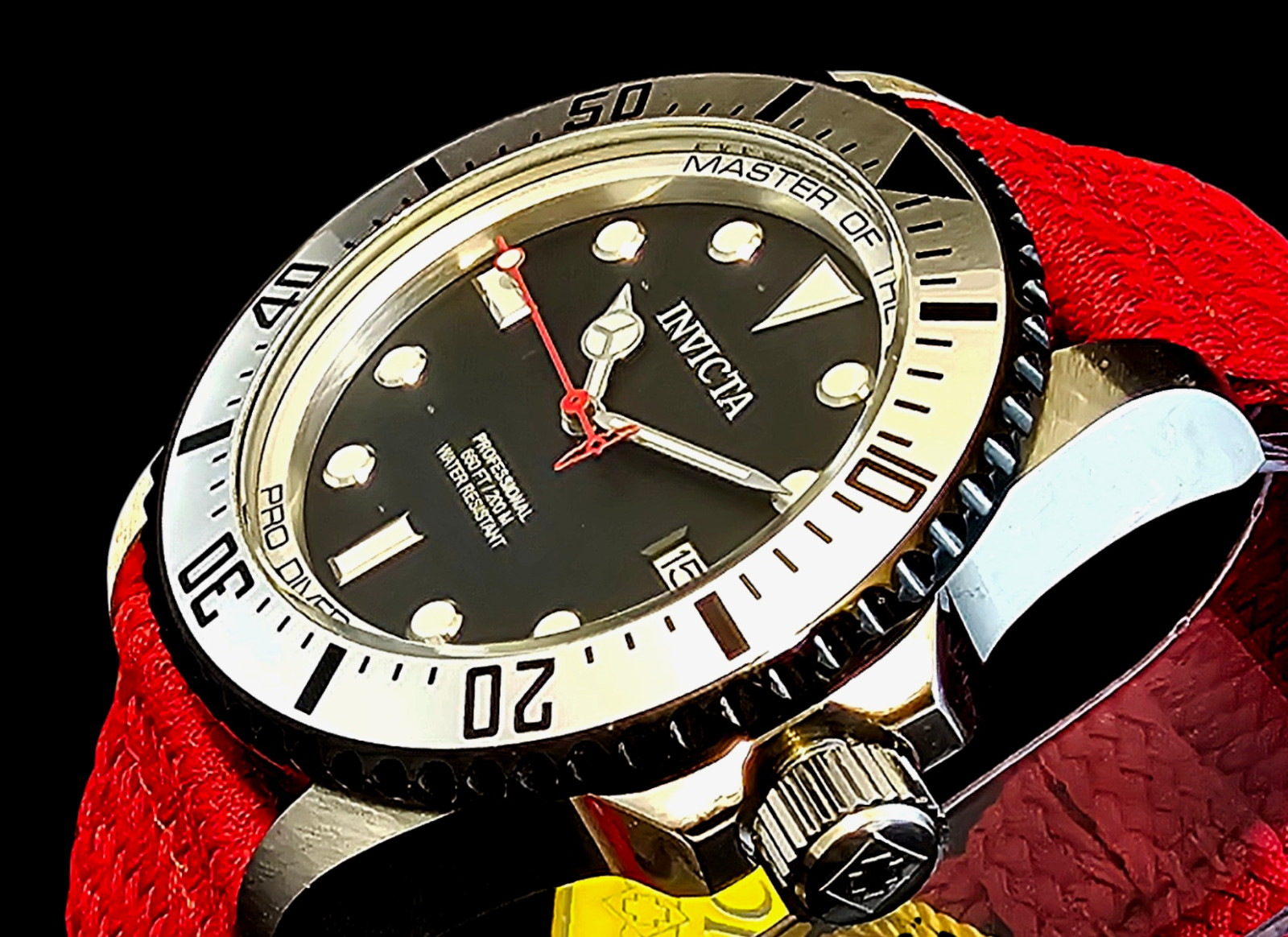 Invicta Pro Diver Men’s Watch Automatic 44mm Stainless Steel Red Strap 35486