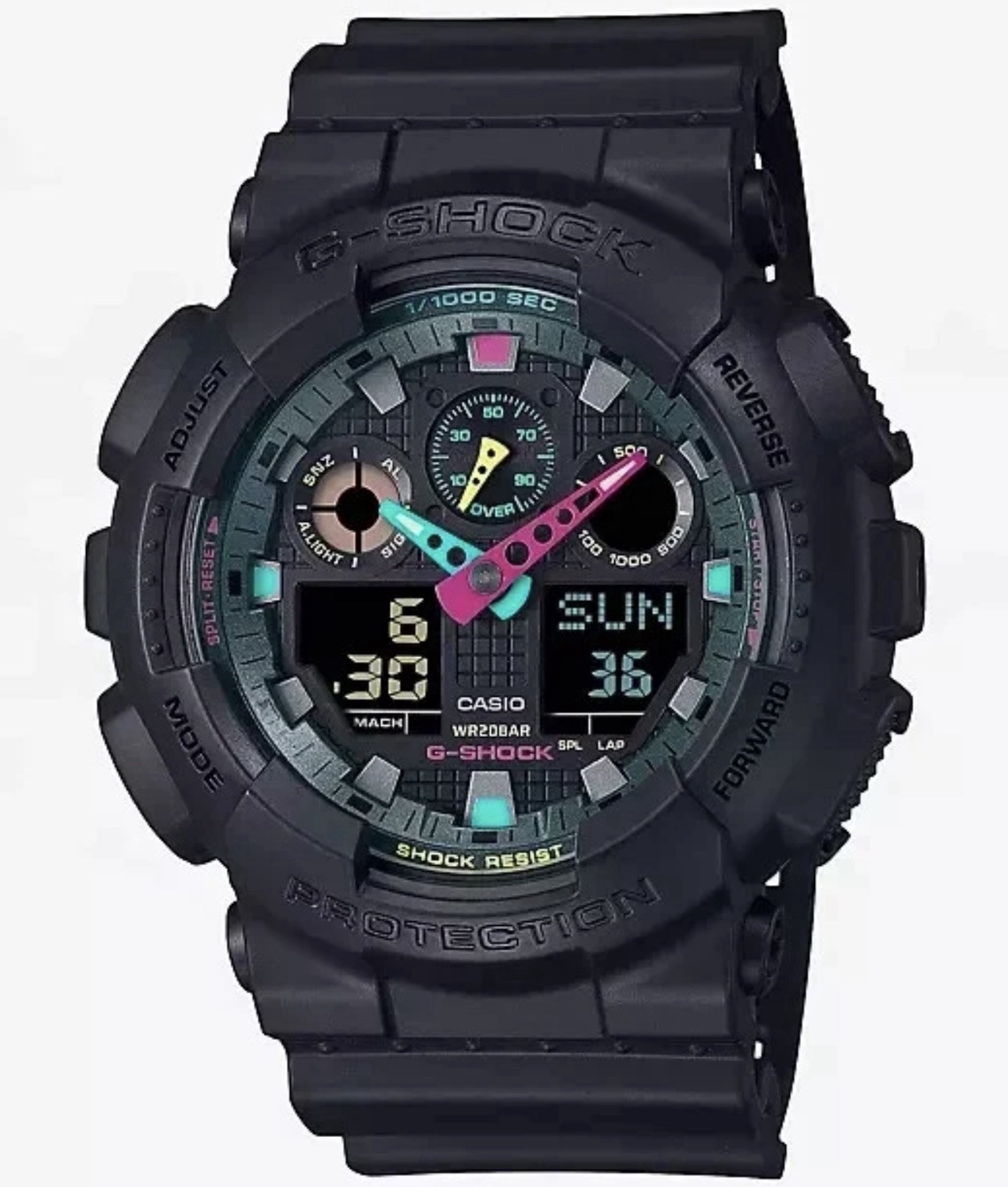 Casio G-Shock Analog/Digital Multicolor Dial Black Watch GA-100MF-1A /GA100MF-1A