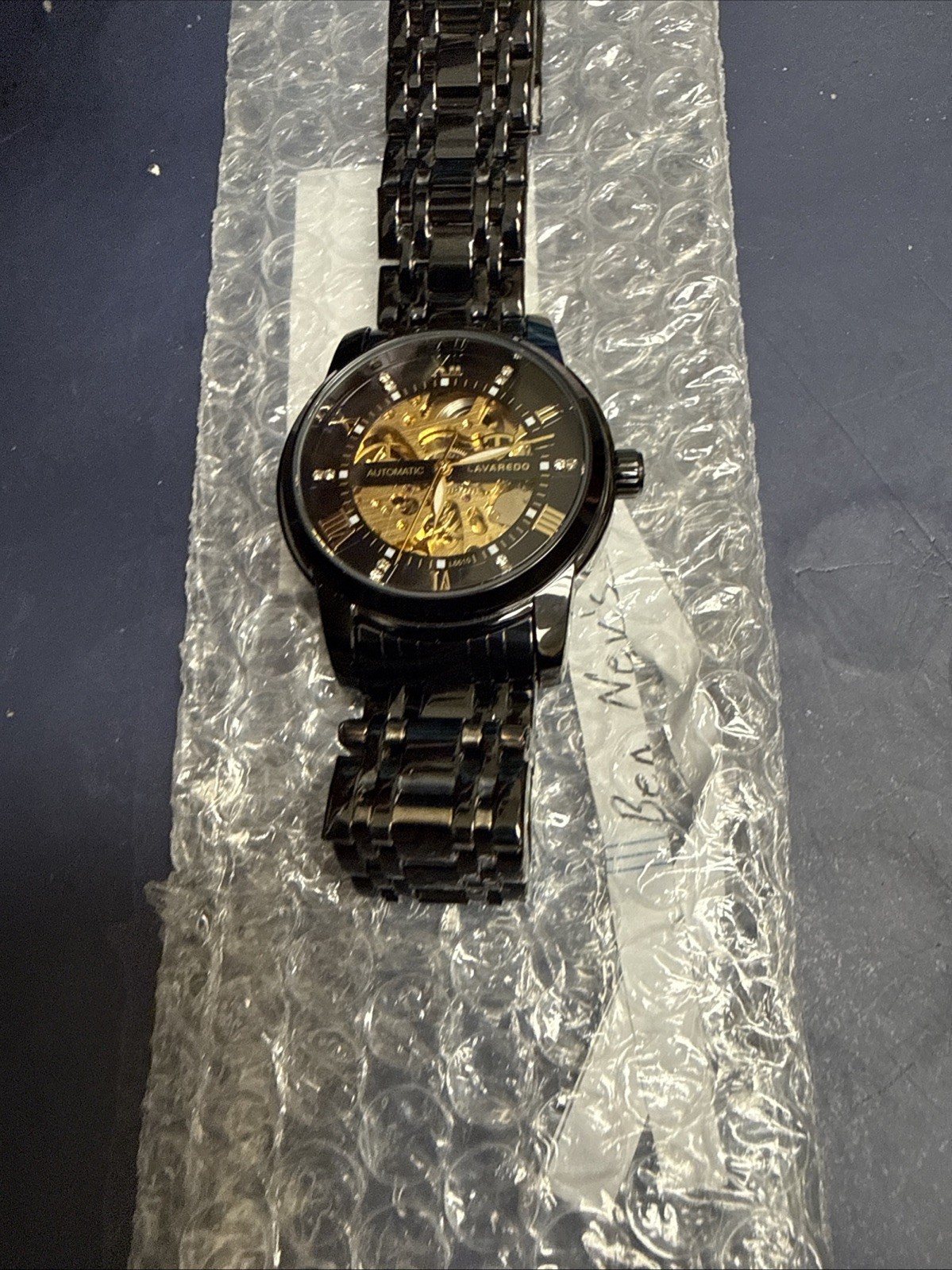 Lavaredo L6610 Automatic Skeleton Dial Wristwatch Black Stainless Steel