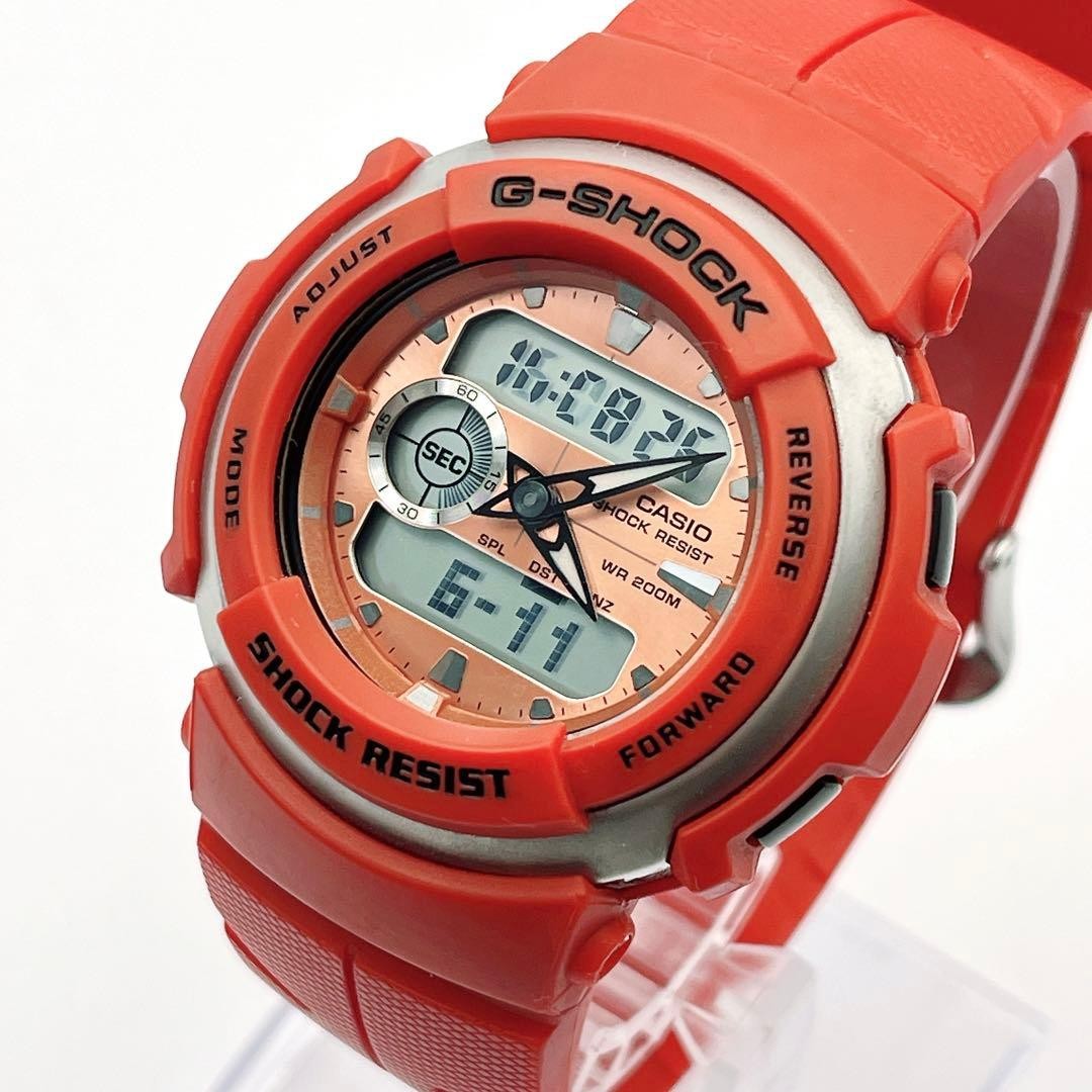 CASIO G-SHOCK G-300C-4A Orange Men’s Digital Analog Watch Used Japan