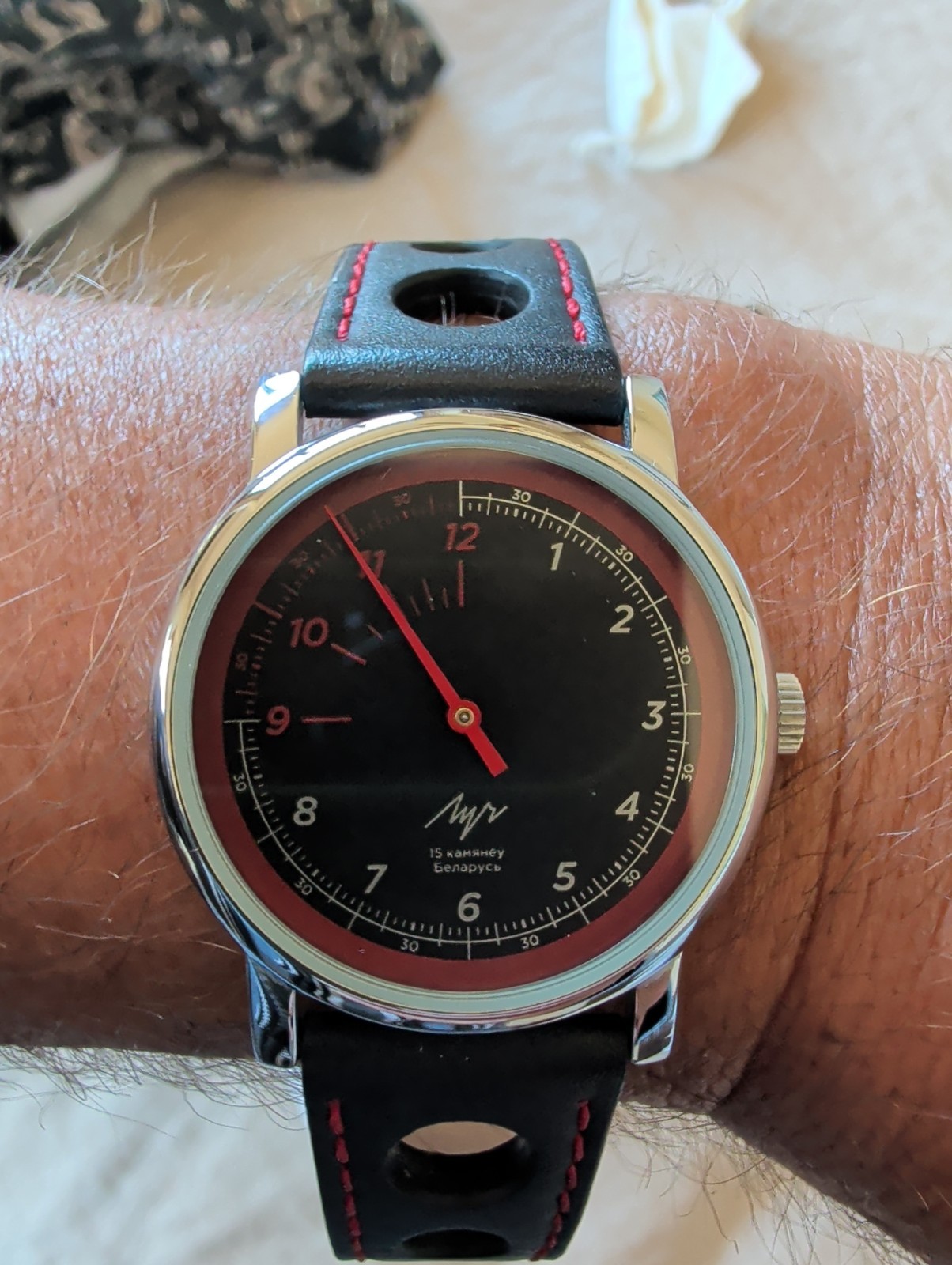 Luch One Hand Tachometer Edition 38mm Black Chrome Case Mechanical