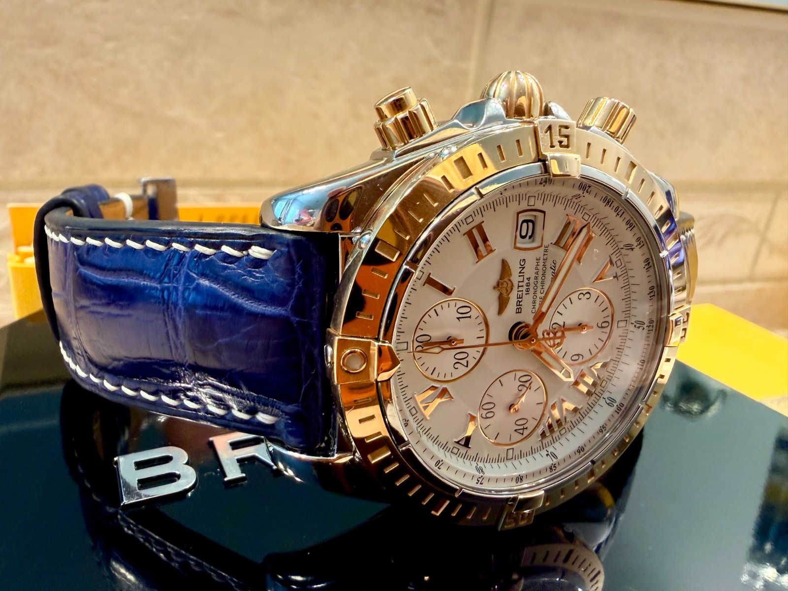Excellent Breitling Chronomat Evolution, SS with 18K Bezel 43mm
