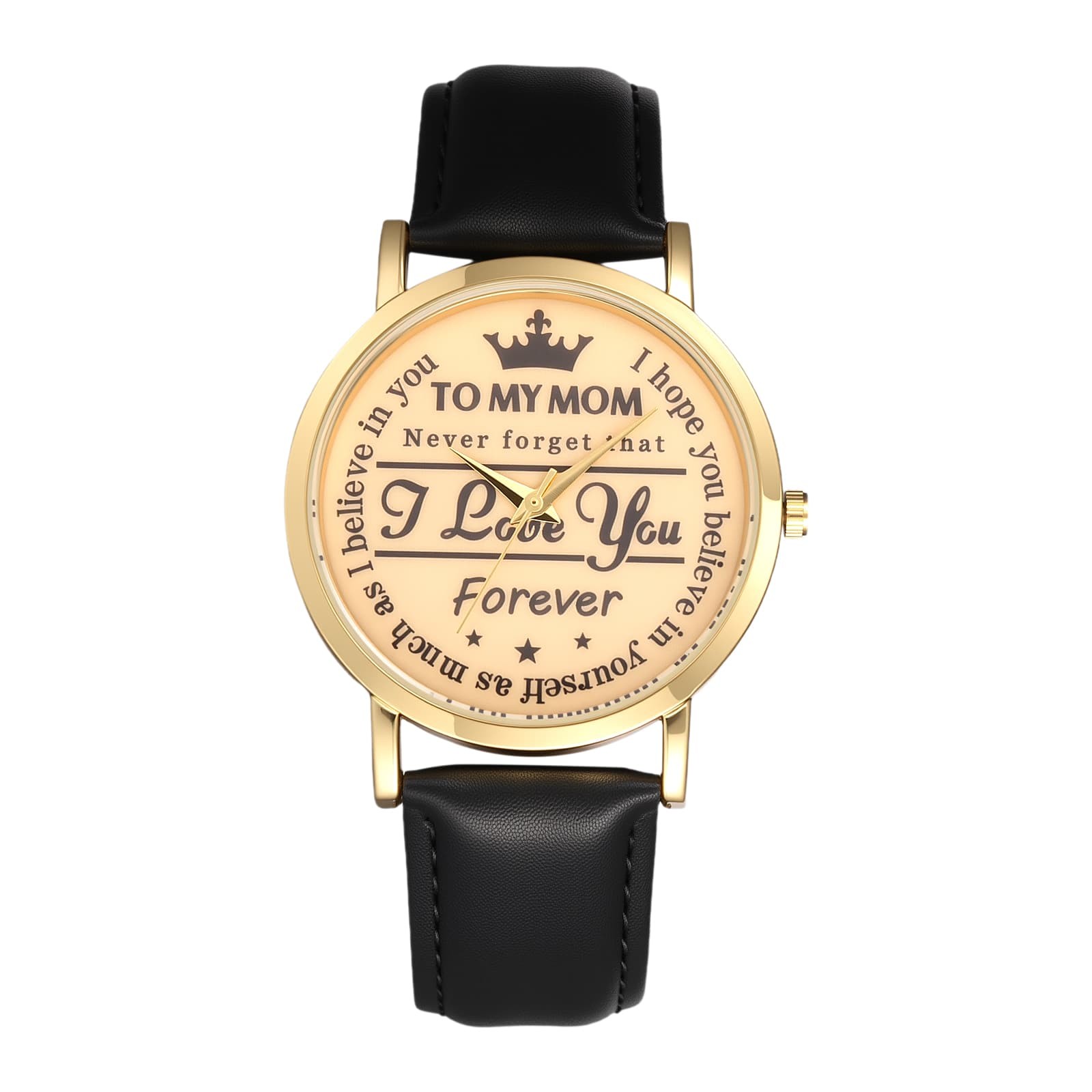 To My Mom Women’s Quartz Wrist Watch PU Leather Band Mother’s Day Birthday Gift