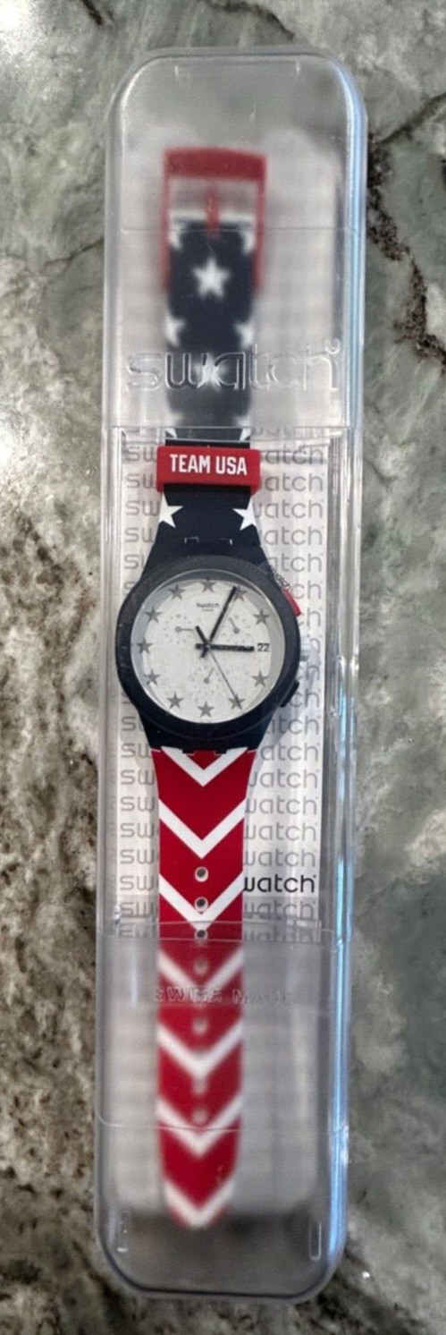Swatch Olympic Special – Free & Brave – SUSZ401 – Chronograph – 2018 – Team USA
