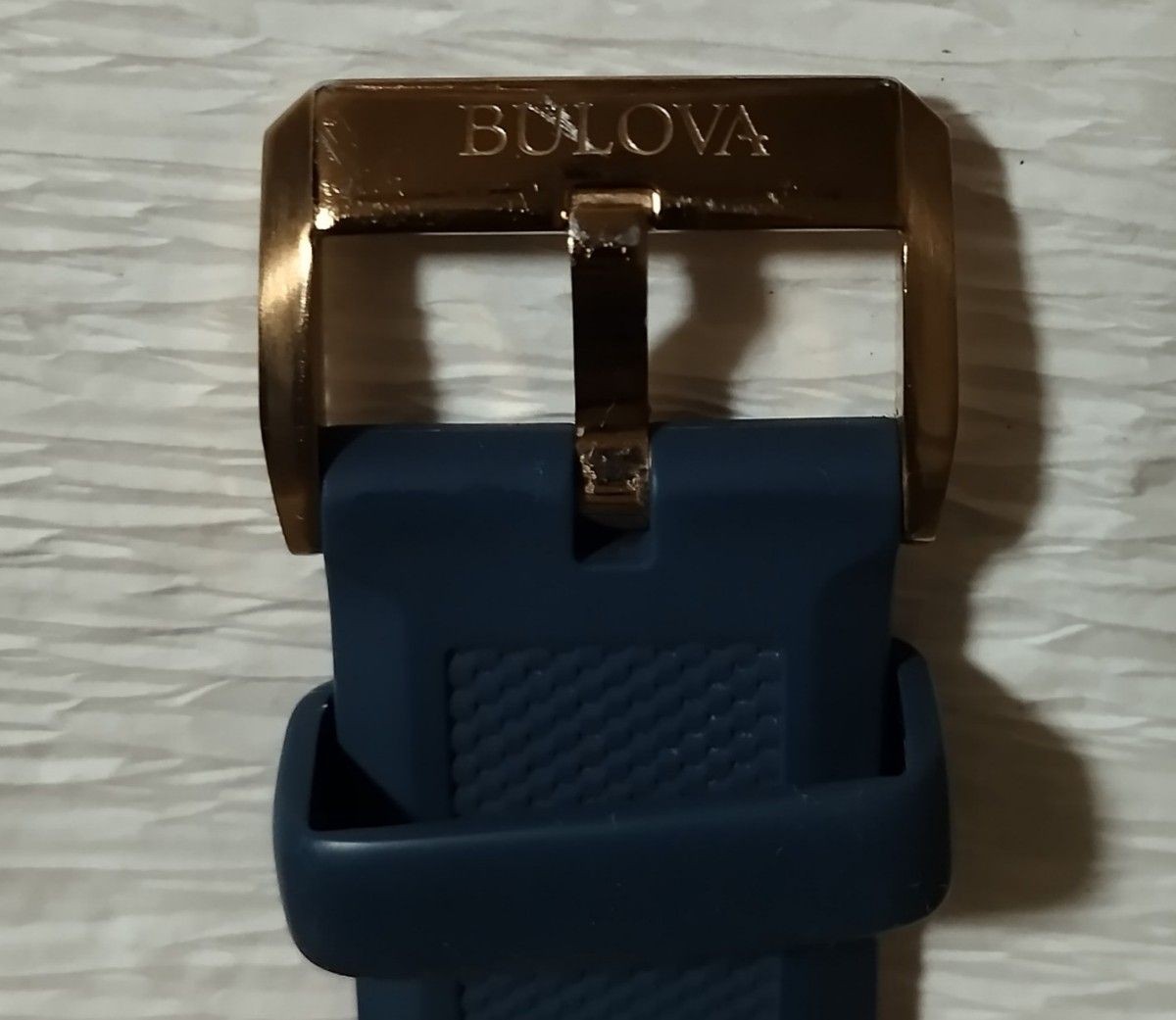 Working Bulova Marine Star Automatic 21 Jewels Rose Gold Navy Open Heart 98A227