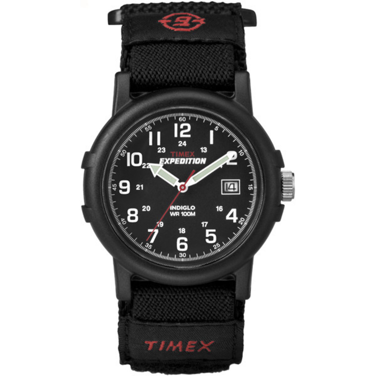 Timex T40011, Men’s Expedition Camper Black Wrapstrap Watch, Indiglo, Date, NEW
