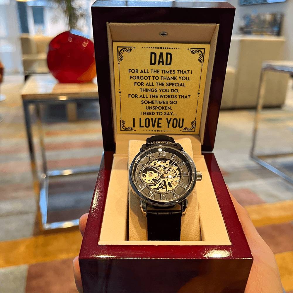 To My Dad Openwork Watch Gift, fathers day gift, birthday present for dad