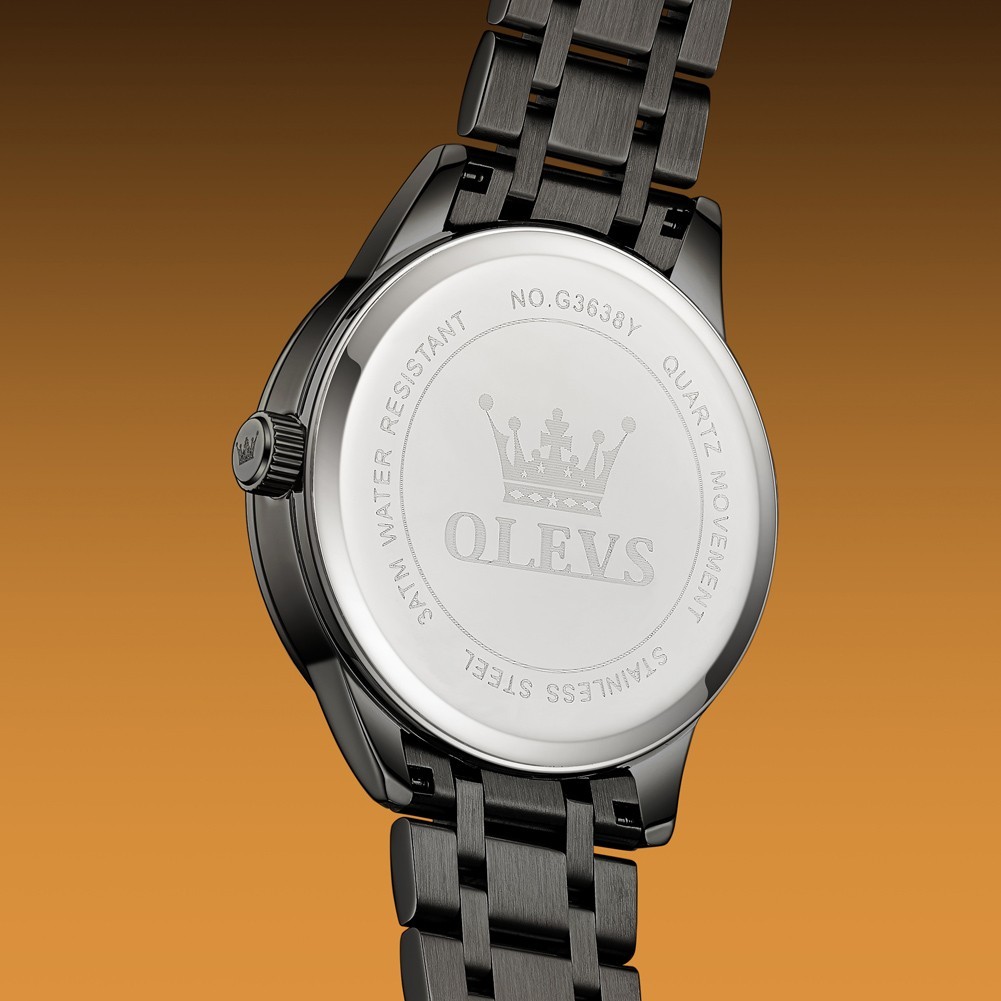 OLEVS Japan Movement Luxury Classics Male Gift Rhinestone Quartz Wristwatch 3638
