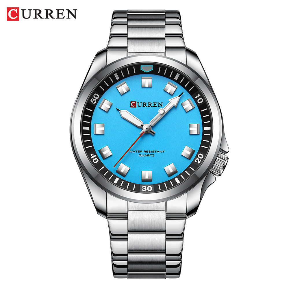 CURREN Men Quartz Watch Stainless Steel Luminous Wristwatch Business Males Watch