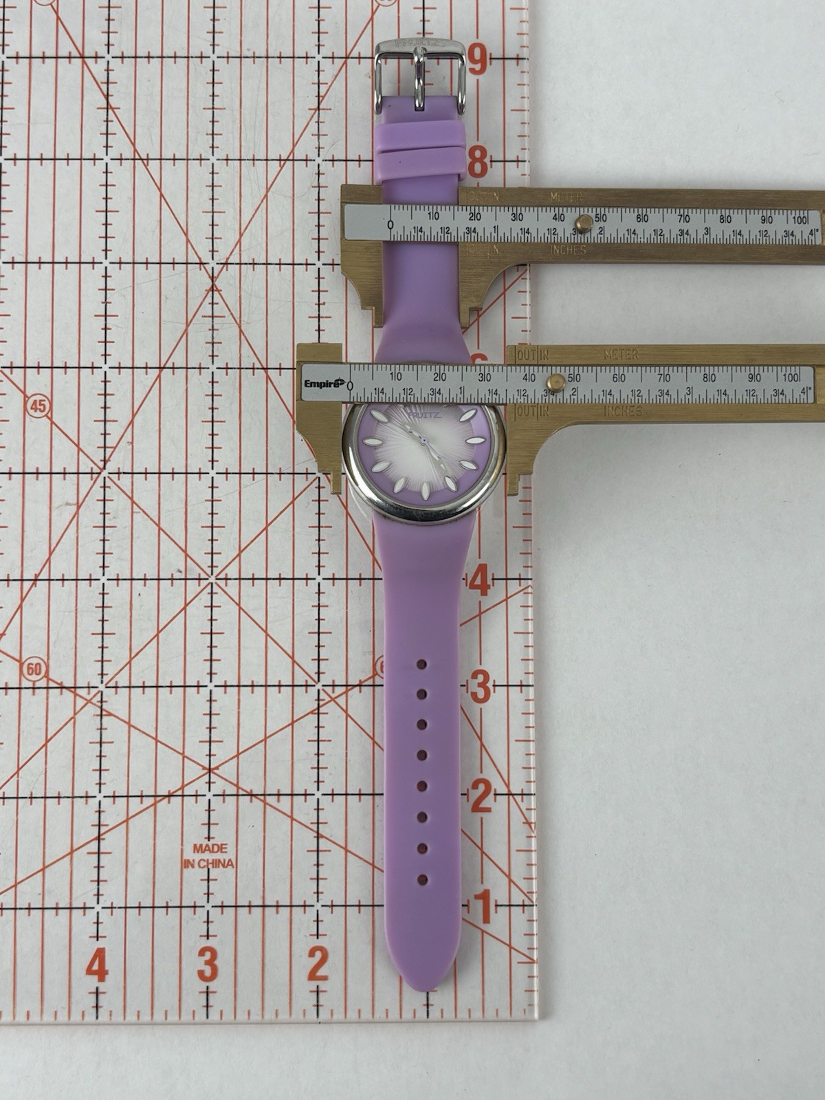 Fruitz 35mm Silver Tone Quartz Watch w/ Natural Frequency Technology & Band