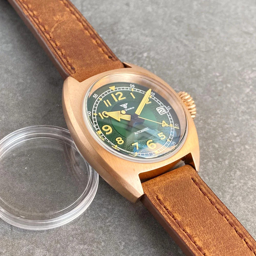 Sapphire Glass Full Solid CnSu8 Bronze Automatic Men Watches For Japan NH35 36mm