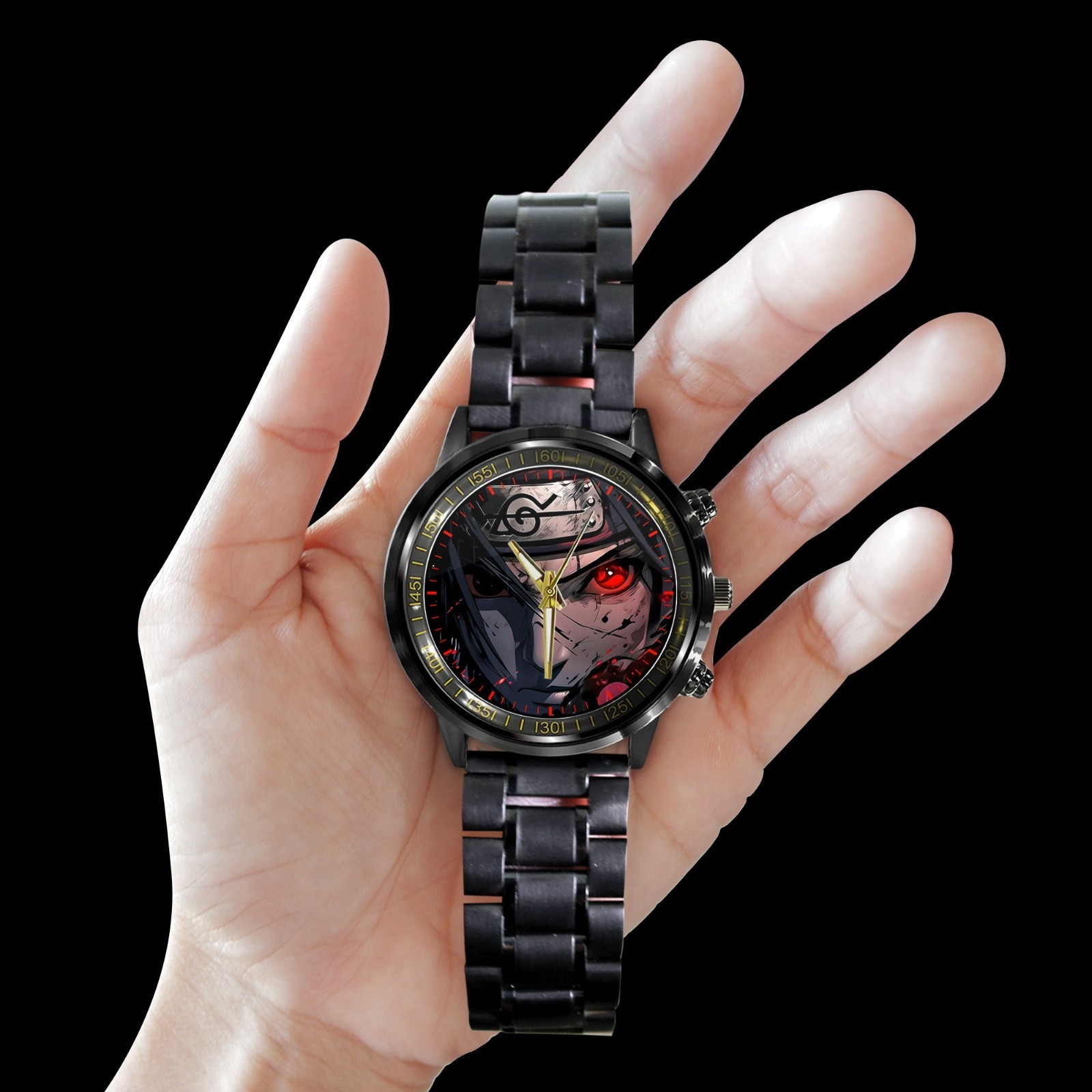 Anime akatsuki itachi stainless steel watch