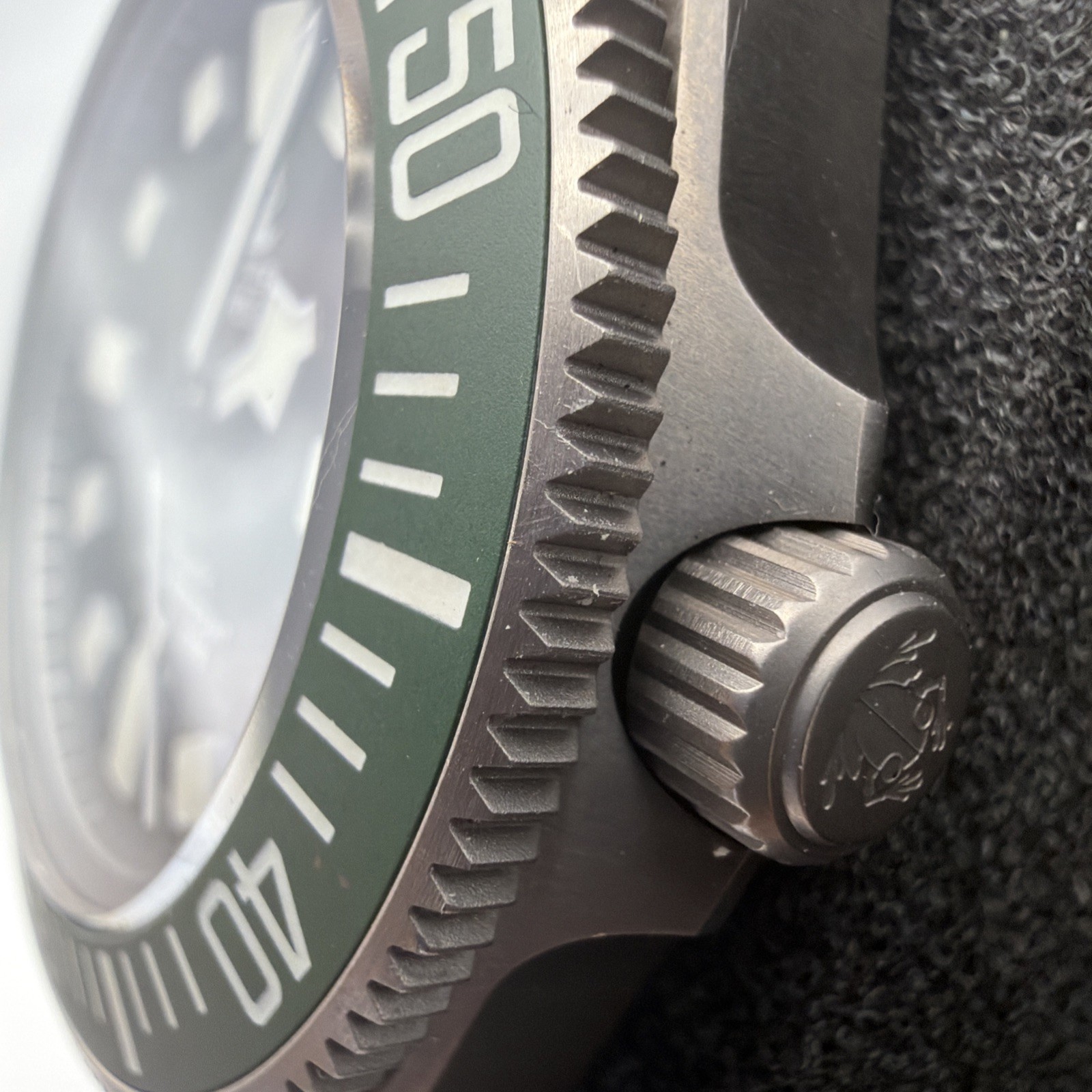 Tactical Frog Titanium NH35A Mechanical Watch Green Bezel Black Dial Fixed Lugs