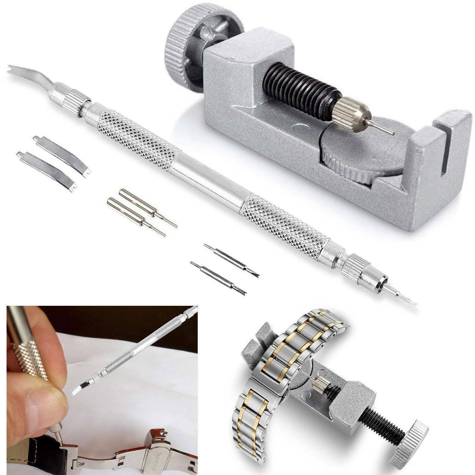 Metal Adjustable Band Watch Strap Bracelet Link Pin Remover Repair Tool Kit Set