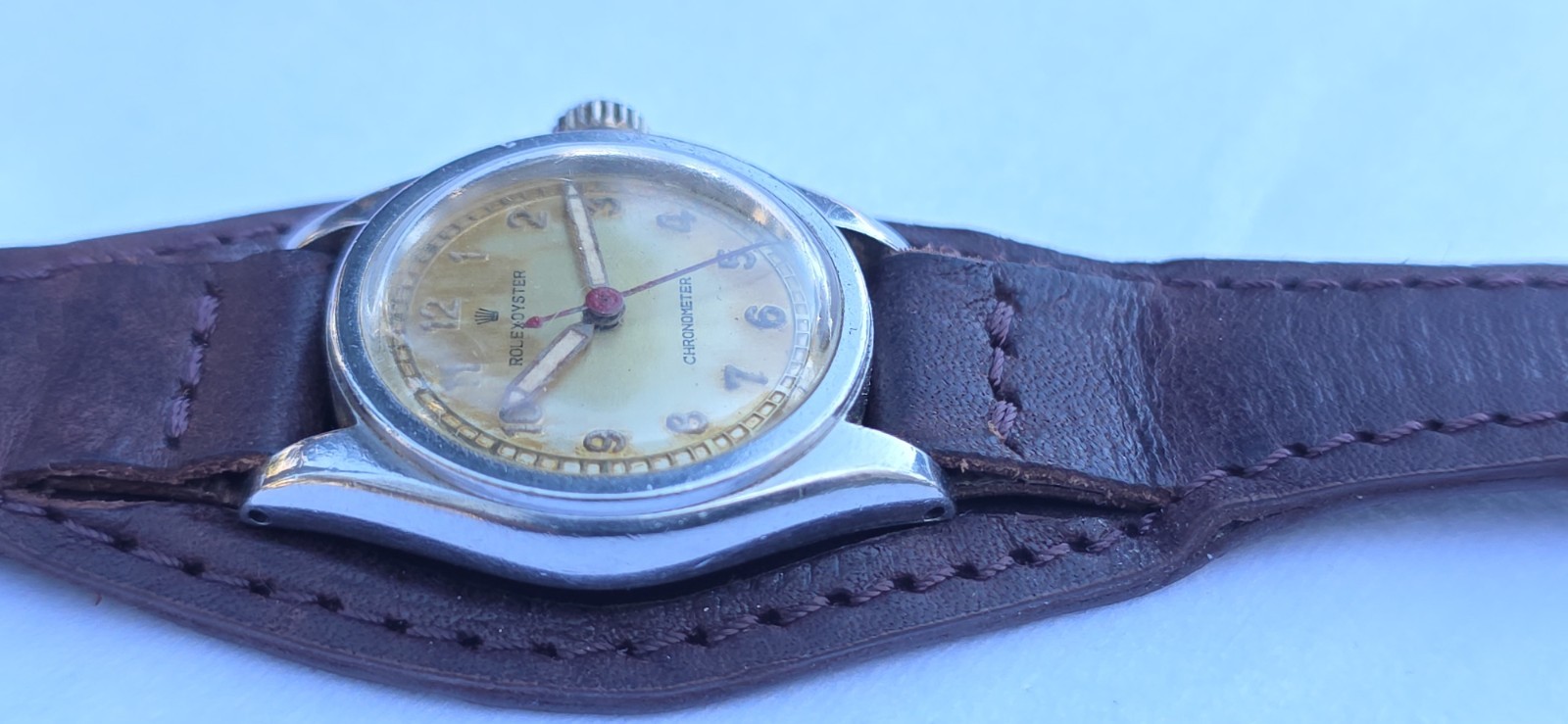 Vintage ROLEX Oyster Chronometer Ref 2595 Military 29mm Patina Dial Manual Watch