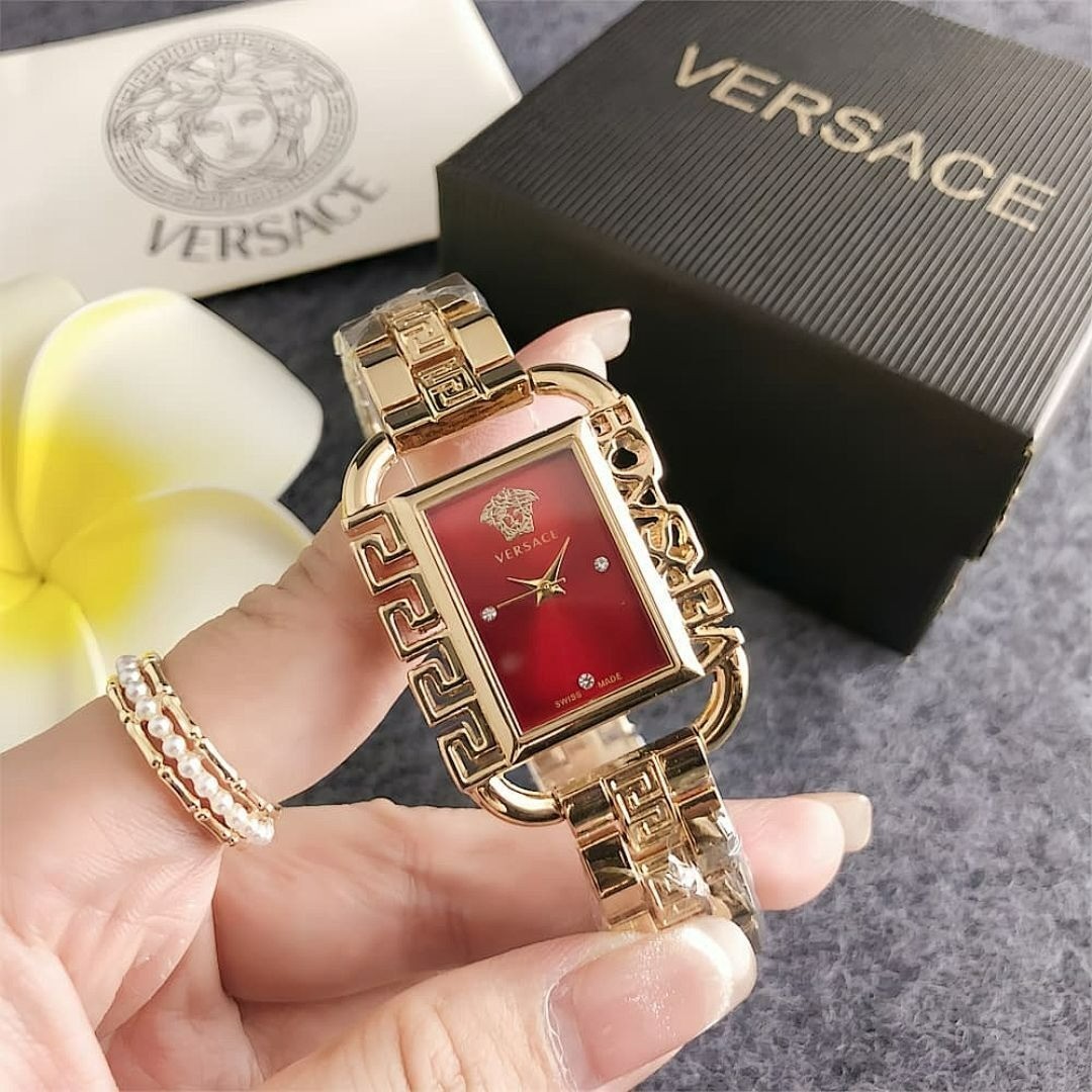 Versace Quartz Watch – Small Square Dial 29mm – Alloy Wristband with Box TaxFree