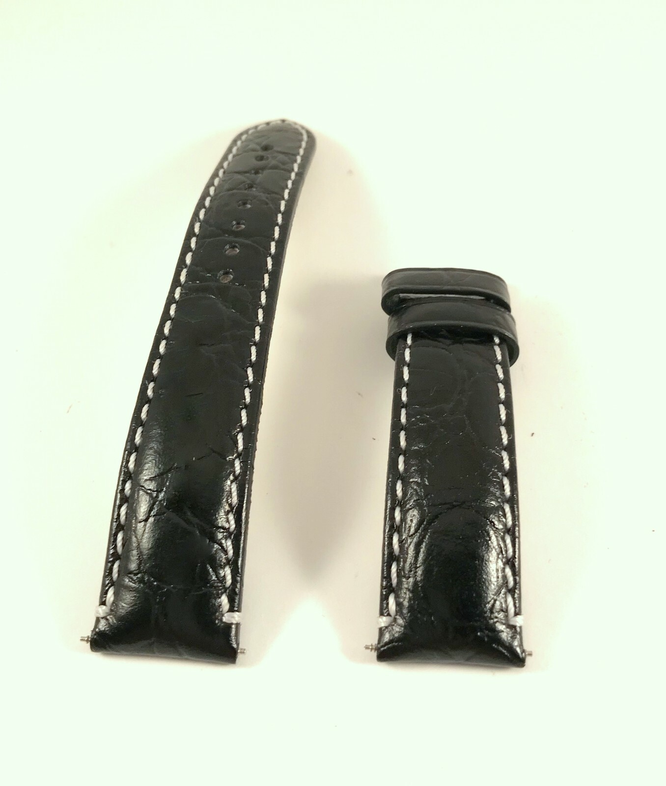New Black Leather Watch Band for Baume Mercier Deployant Clasp 20mm