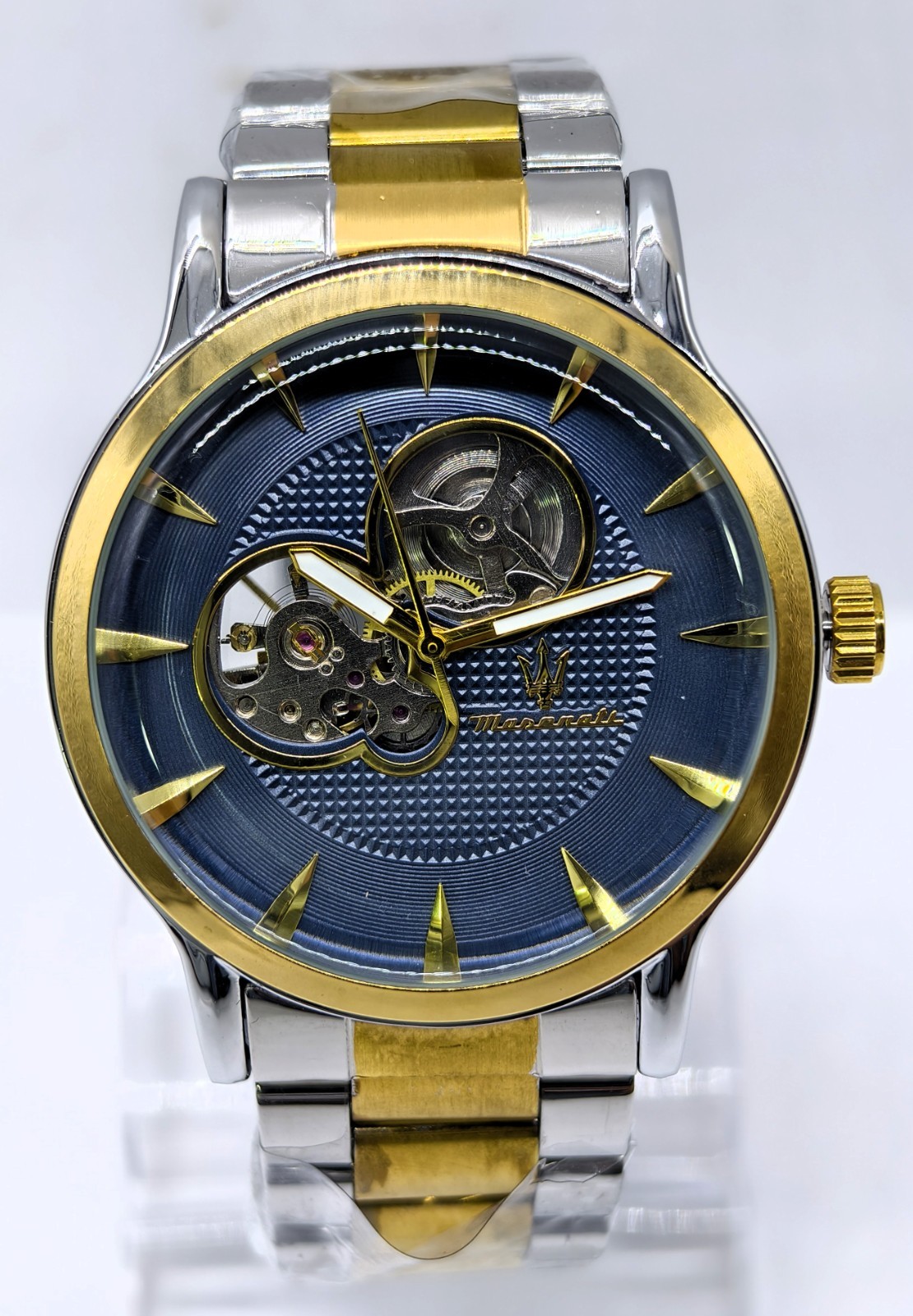 Amazing Maserati Automatic Blue Dial Dual Tone Band Analog Men’s Wrist Watch