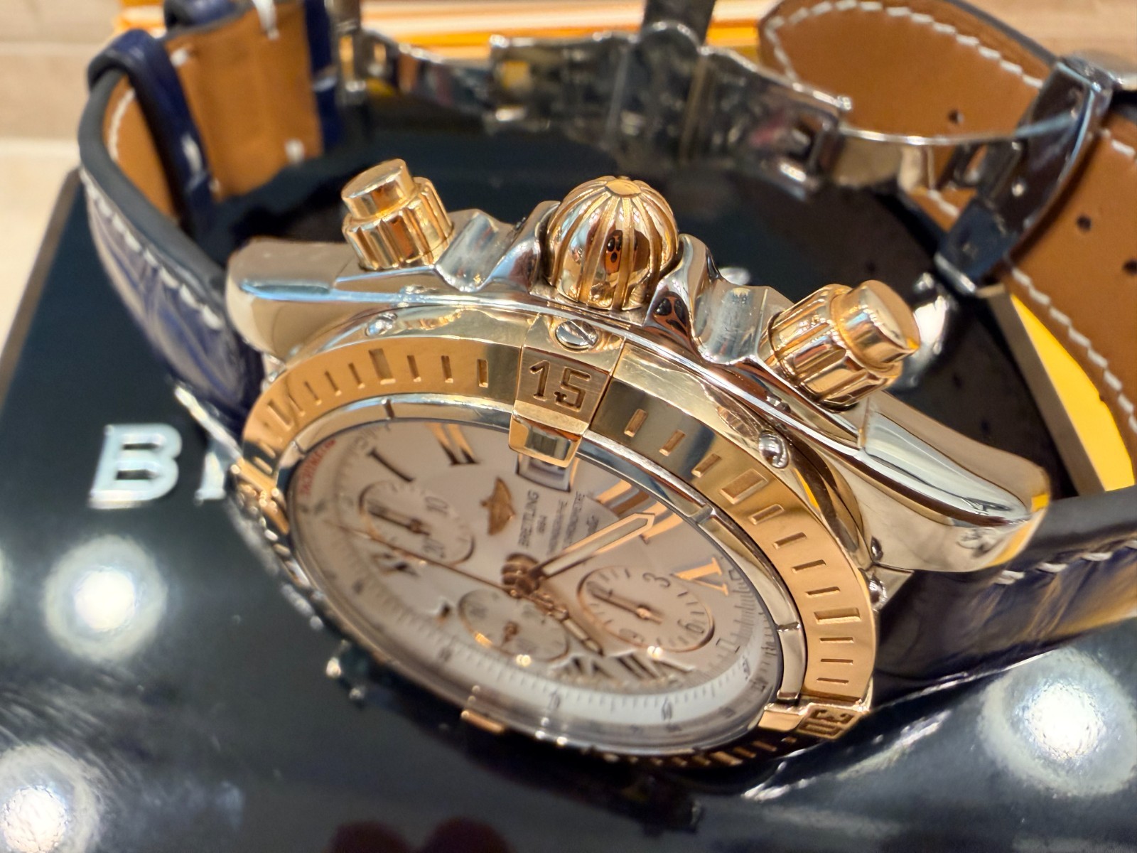 Excellent Breitling Chronomat Evolution, SS with 18K Bezel 43mm