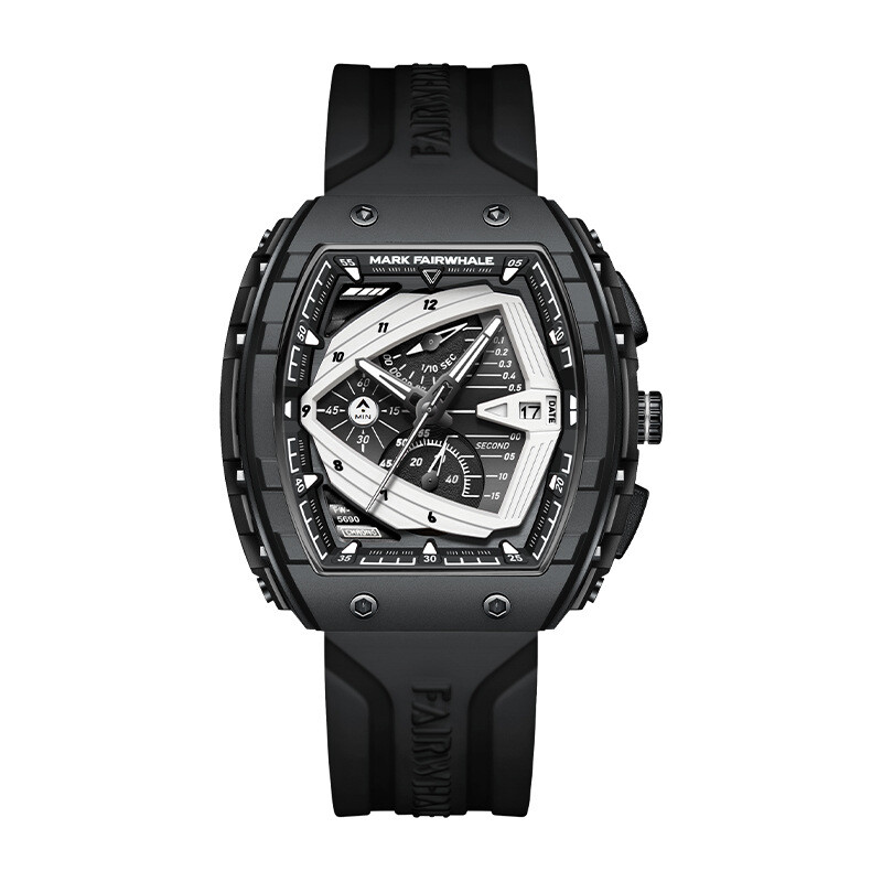 MARK FAIRWHALE Barrel Calendar Luminous Multifunction Chronograph Quartz Watch