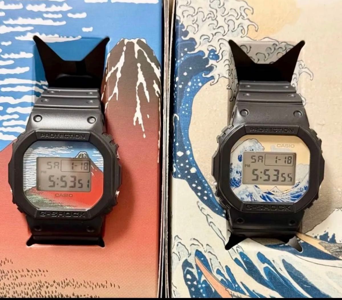 CASIO G-Shock DW 5600KHK24 1JR DW KHG24 1JR Katsushika Hokusai 2 piece set New L