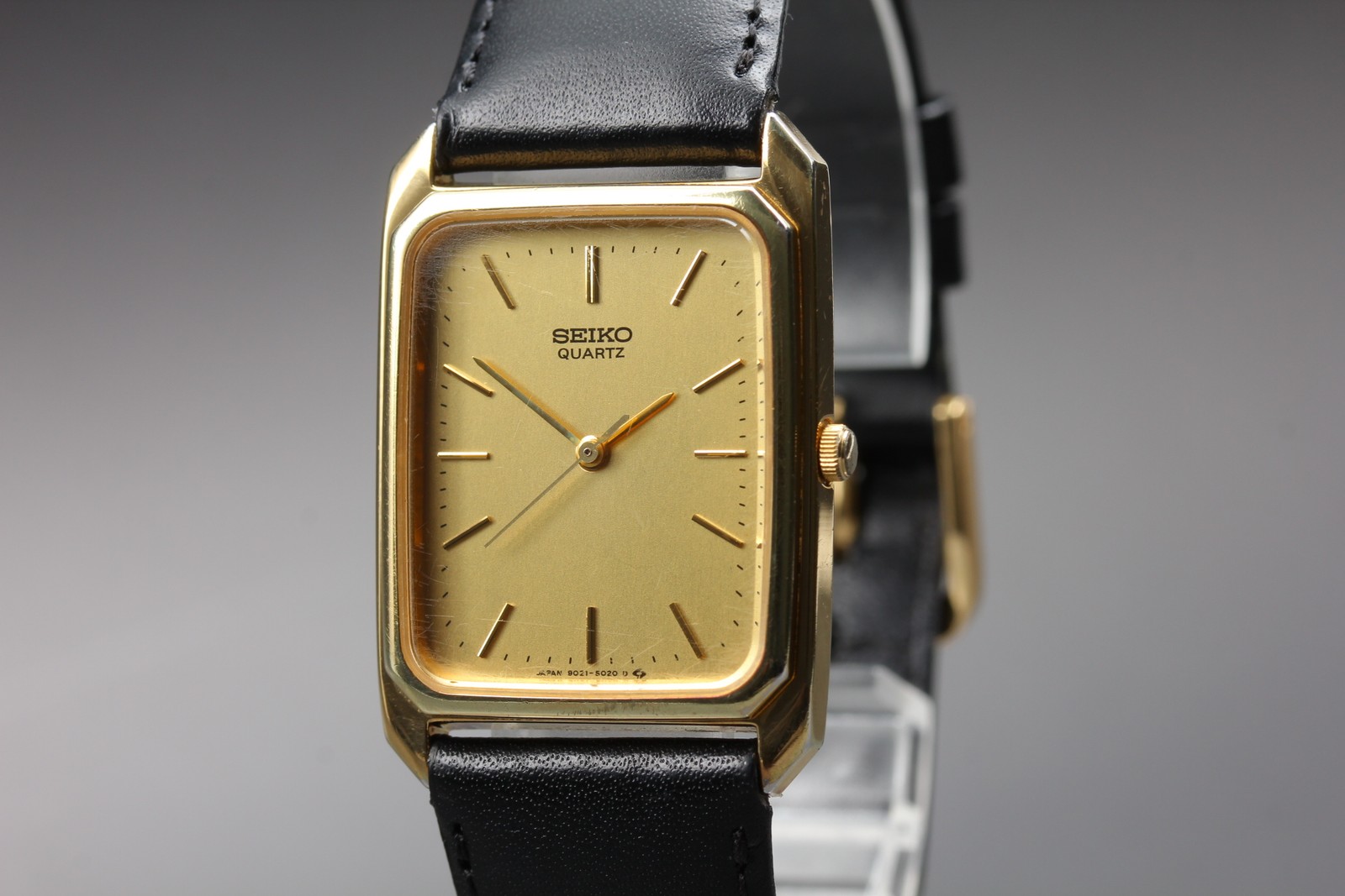 [Exc+5] Seiko Dolce 9021-5010 26mm Gold Dial Quartz Men’s Watch From JAPAN