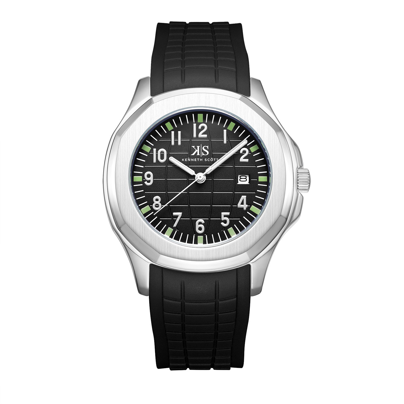 Kenneth Scott Men’s Analog Watch | Black Dial, 45mm, 30 m (3 ATM)