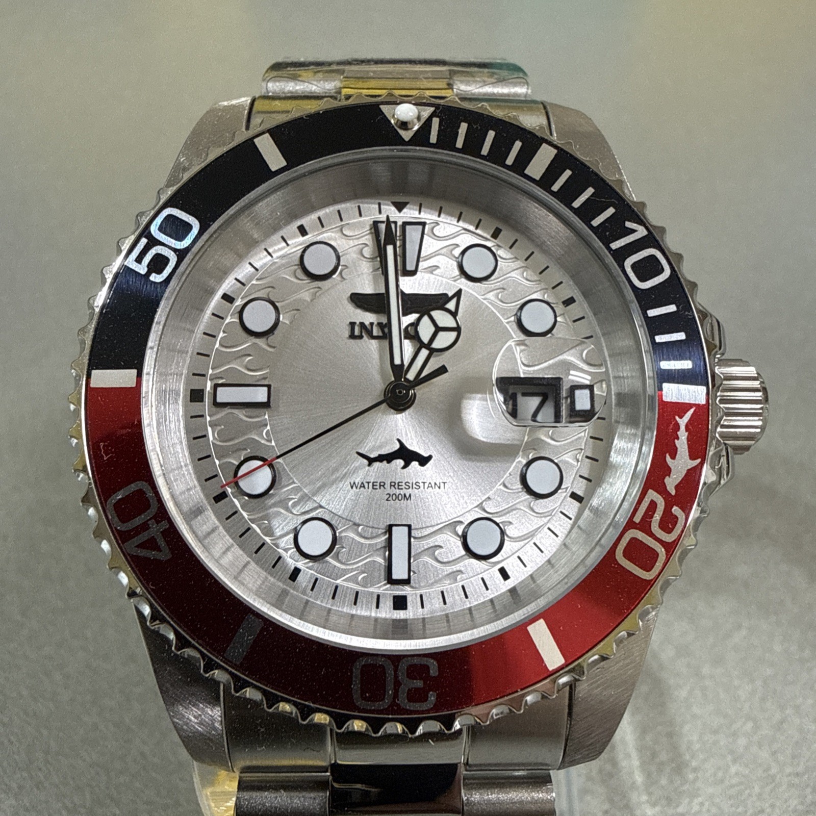 Invicta Pro Diver Isobar Men’s Watch 42mm Steel Silver Dial Red/Black 50830