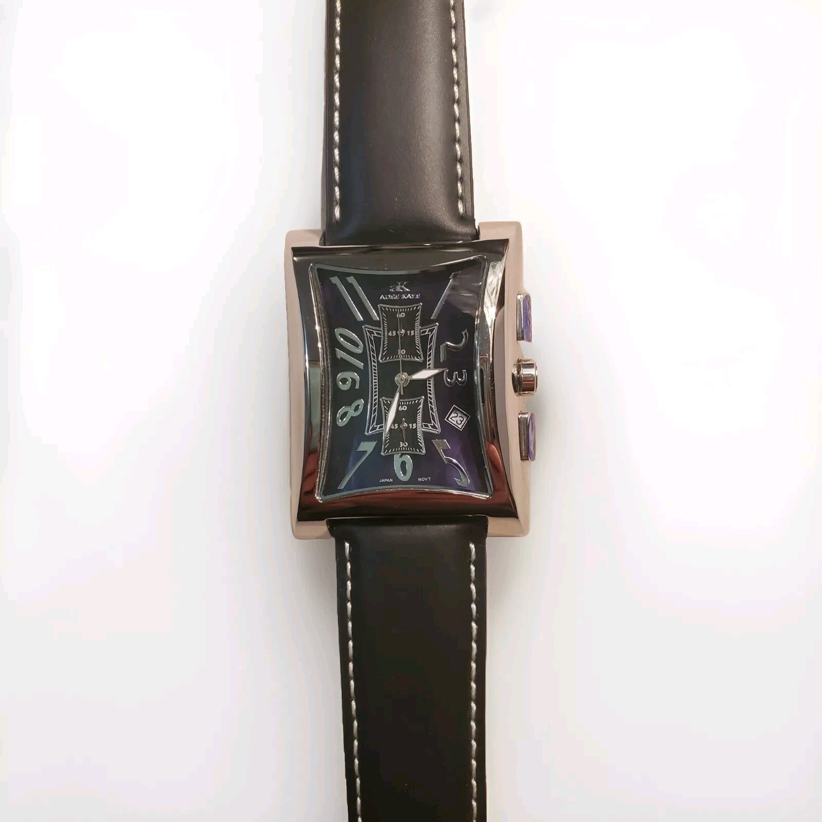 ADEE KAYE Large mens New old stock, chronograph SS Watch. AK-193-1M.