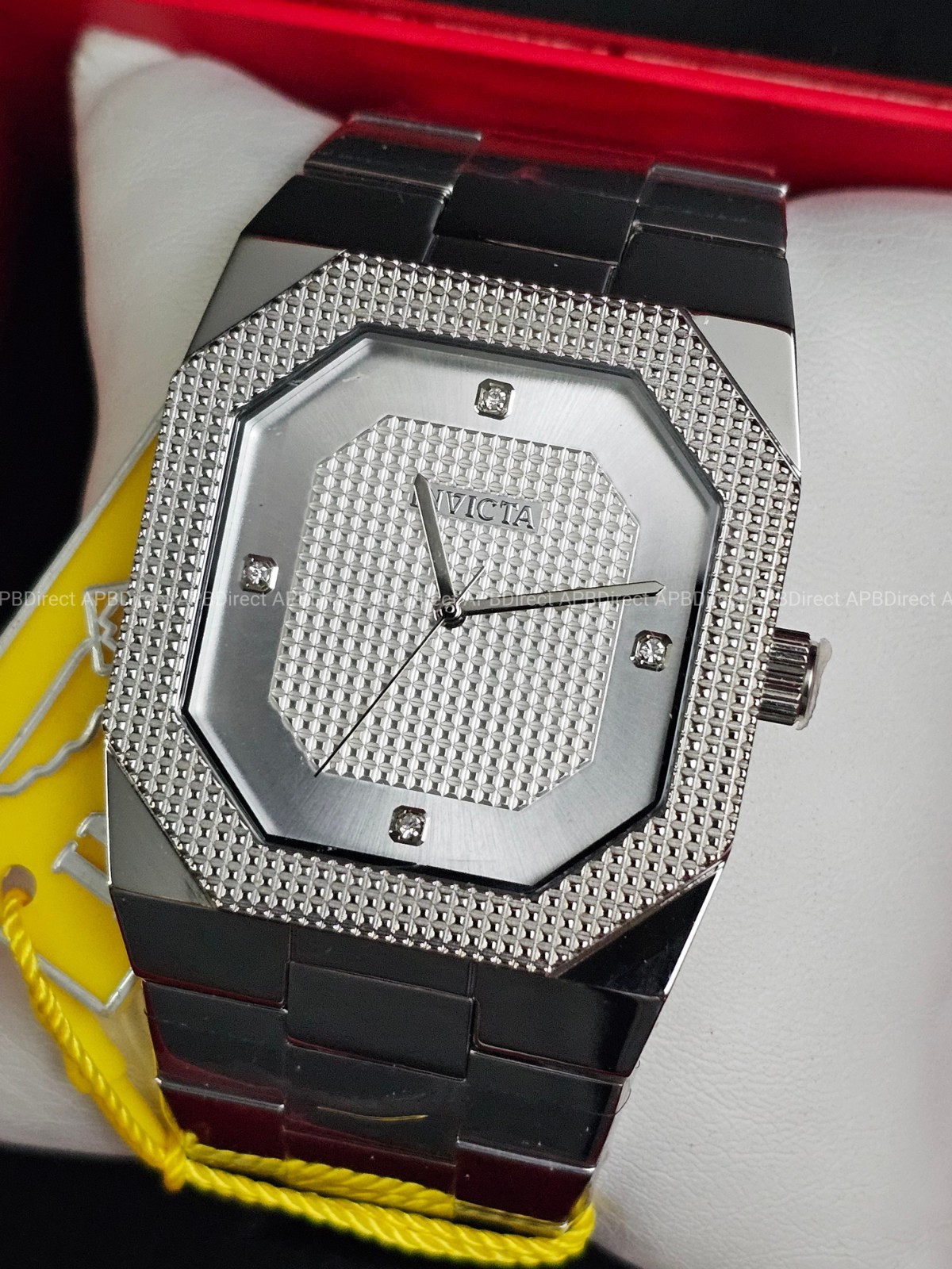 Invicta – CUADRO – Silver Plated SS High Polished Case & Bracelet – mens Watch