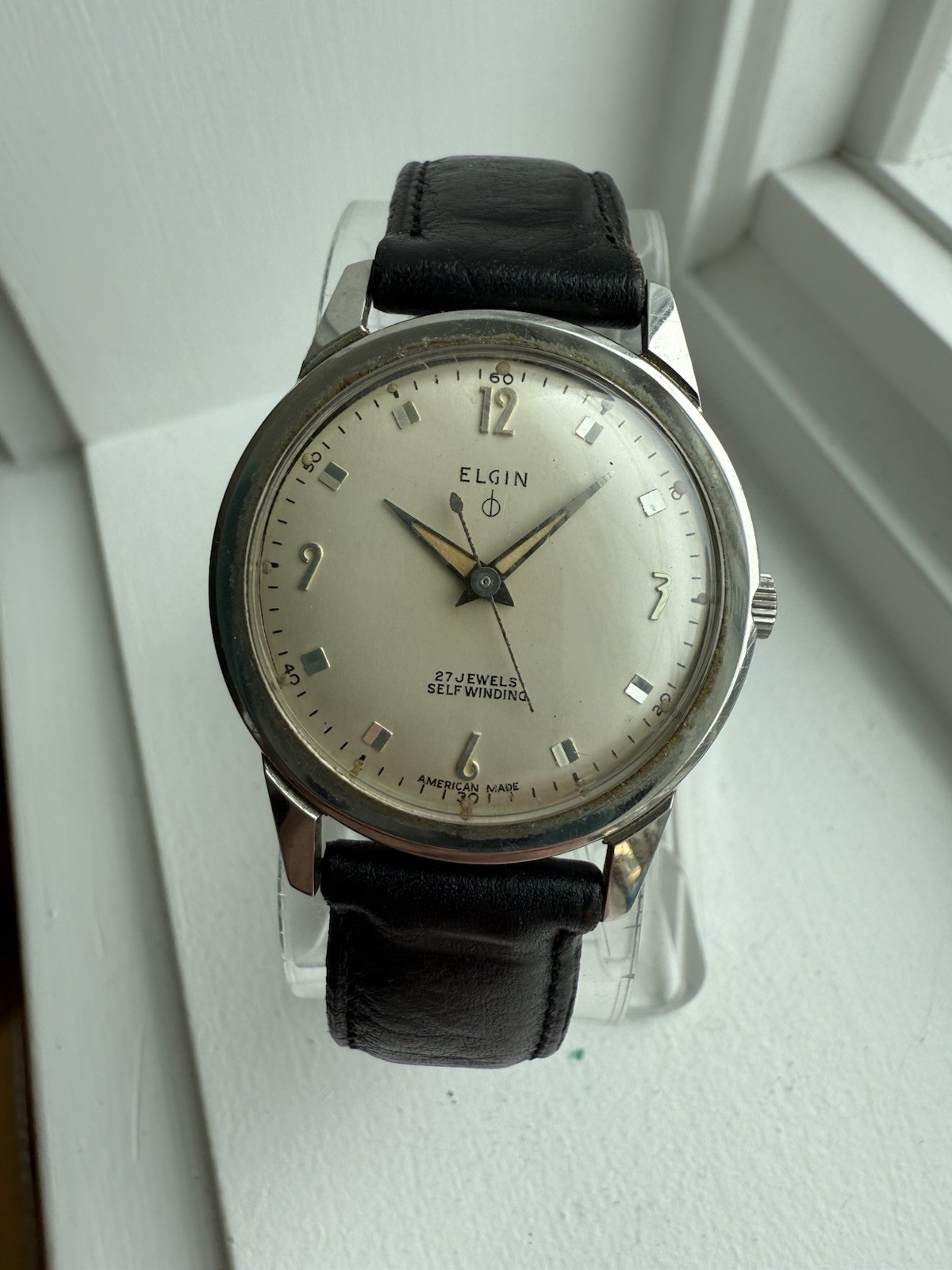 Vintage Elgin 27 Jewels American USA Made Self Winding Wristwatch PATINA
