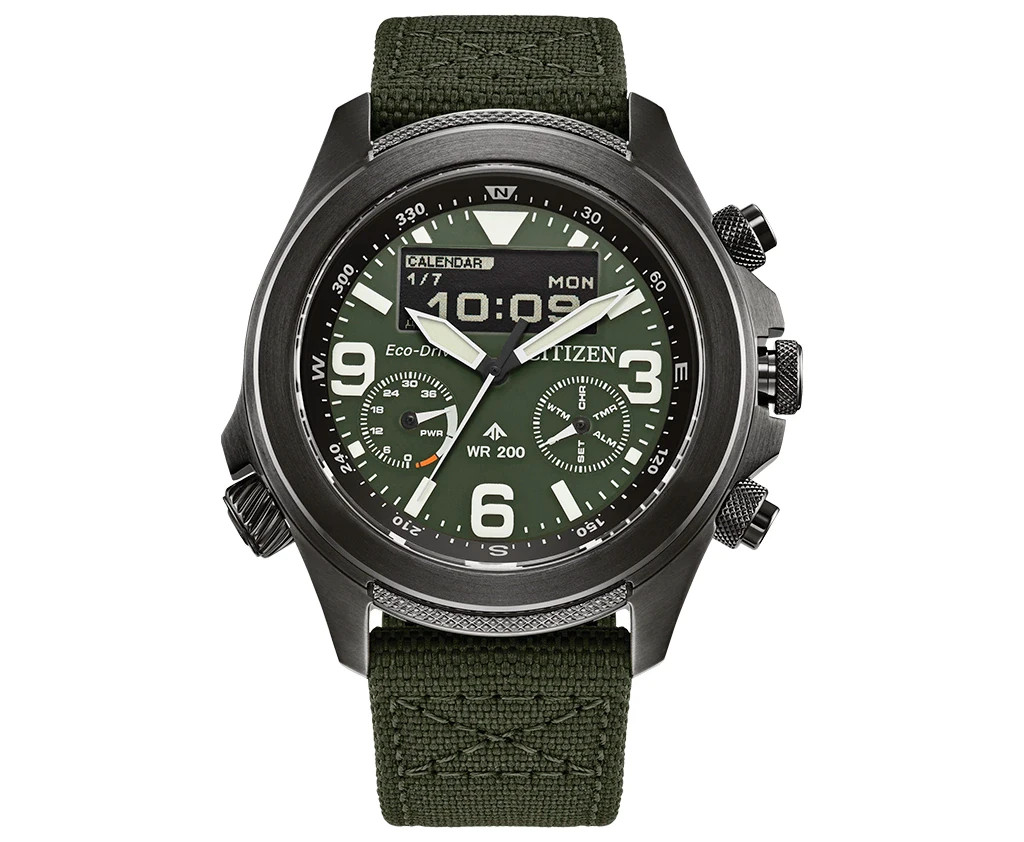 Citizen Men’s Promaster Land Analog-Digital Green Dial Watch – JV1005-02W NEW