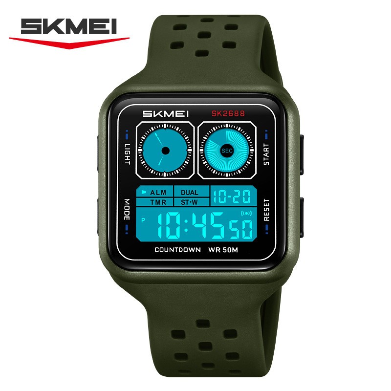 SKMEI Men Digital Watch Countdown Electronic Wristwatch Student Boys Alarm Watch