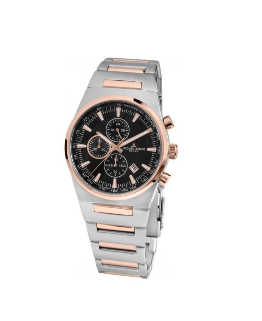 JACQUES LEMANS Women Analog Quartz Casual Watch Classic Dress Black Dial Waterpr