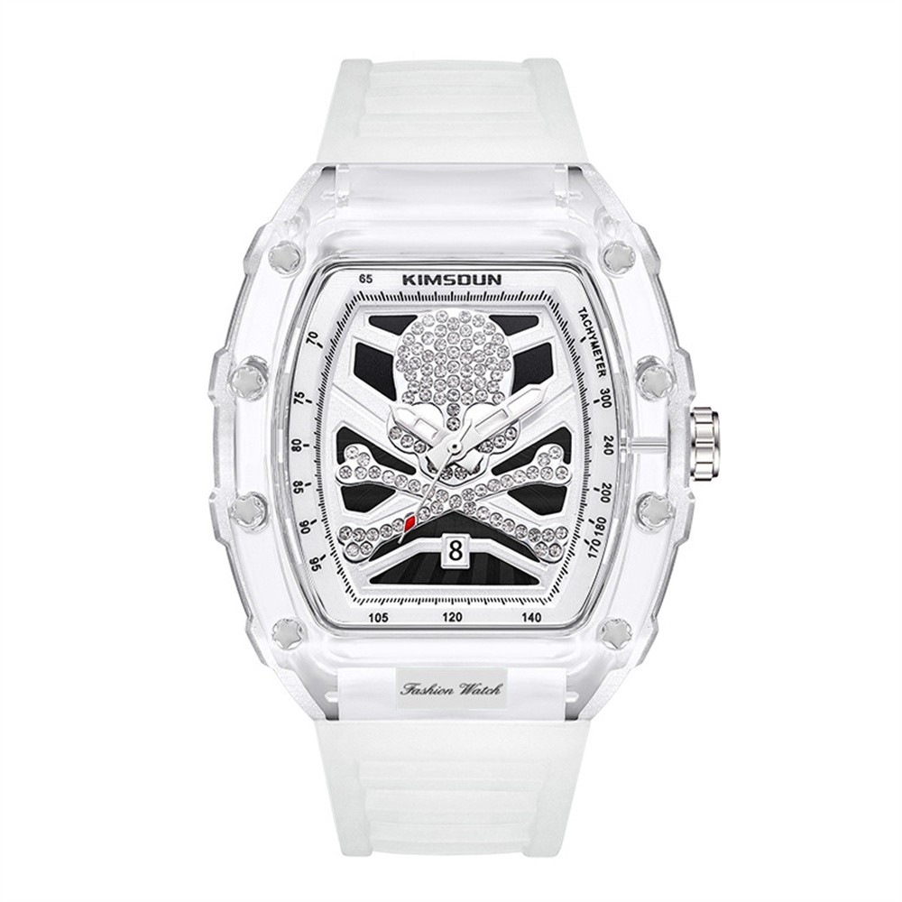Quartz Movement Men’S Quartz Watch Silicone Mineral-Reinforced Glass