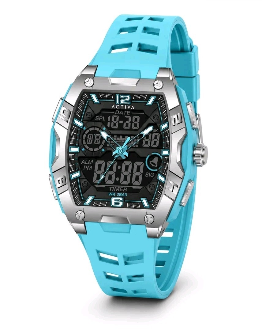 Activa X Invicta Digital Men’s Watch – 50mm, Light Blue ACW8131-002 New
