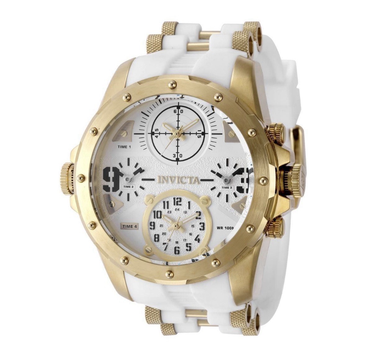 Invicta Coalition Forces Sniper 50218 50mm Gold White Watch NWT Box