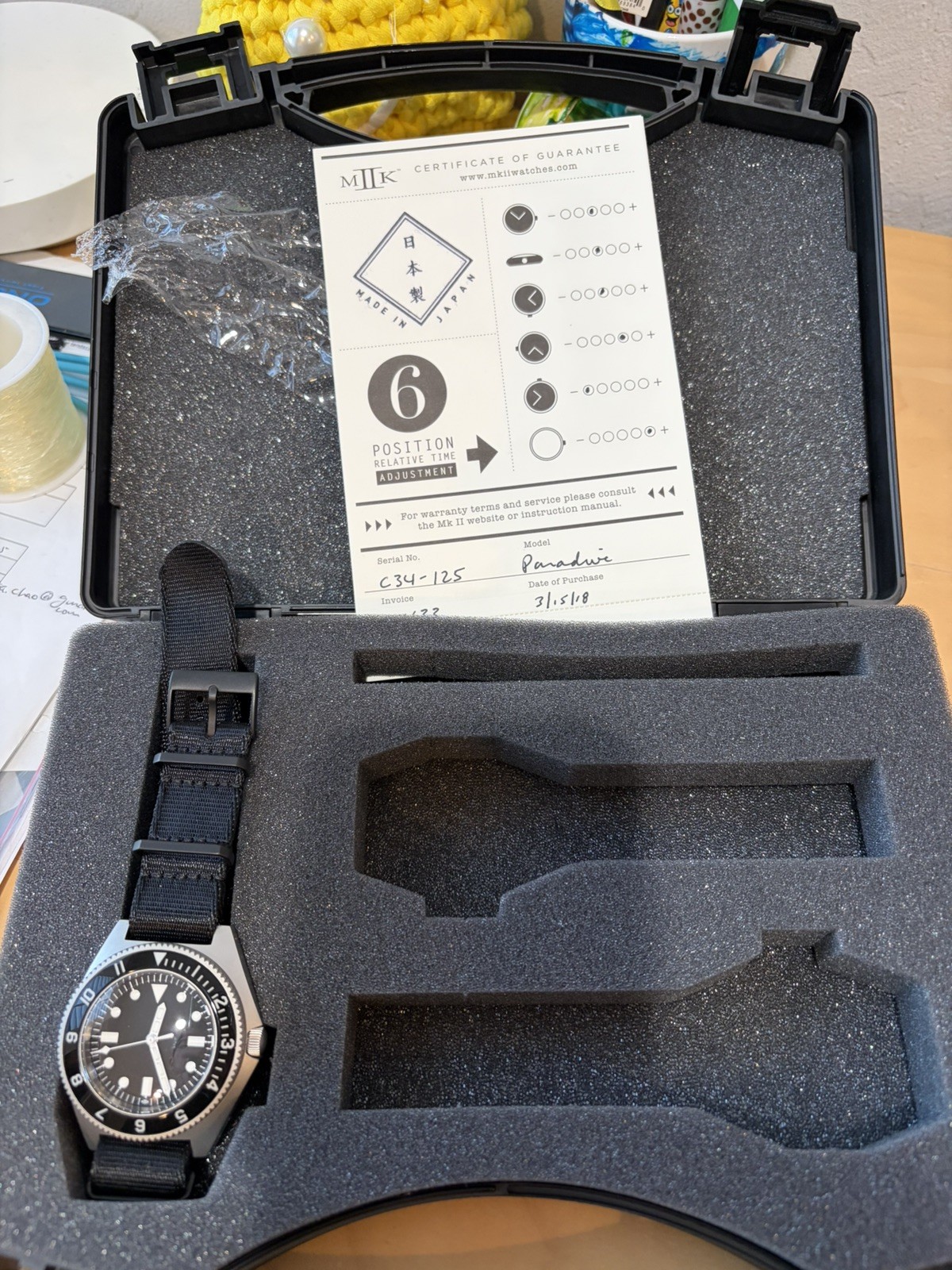 MKII Paradive Gen 3 Watch No Date 12-Hr Acrylic-Type Inlay USED