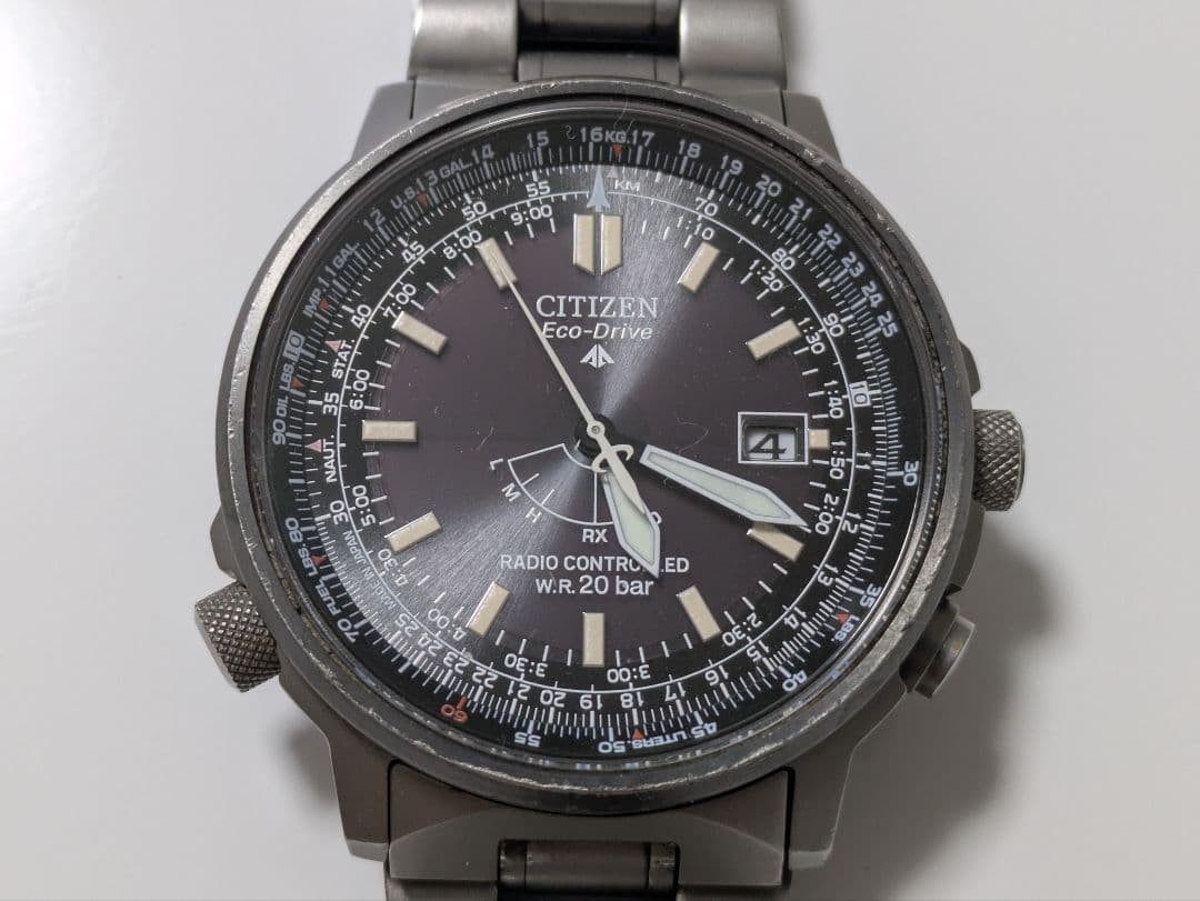 CITIZEN PROMASTER SKY PMD56-2776 Used Watch Unisex Adults Solar Radio Black Dial