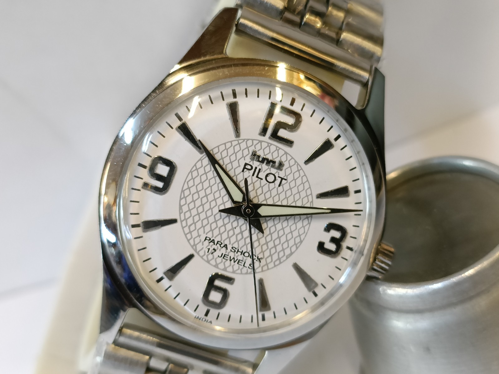 REFURBISHED HMT PILOT 17J WINDING WHITE DIAL 0231 INDIA MEN’S WORKING CONDITION