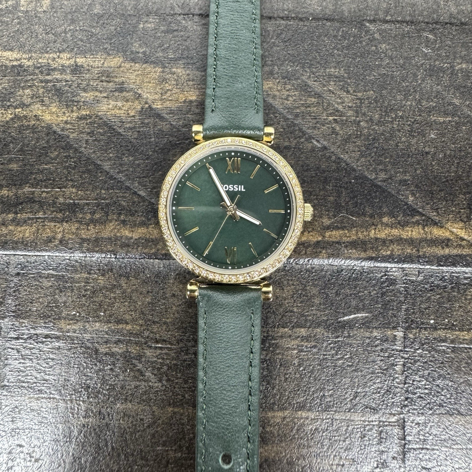 Fossil ES4651- Green Women’s Carlie Quartz Stainless Steel Watch 12mm