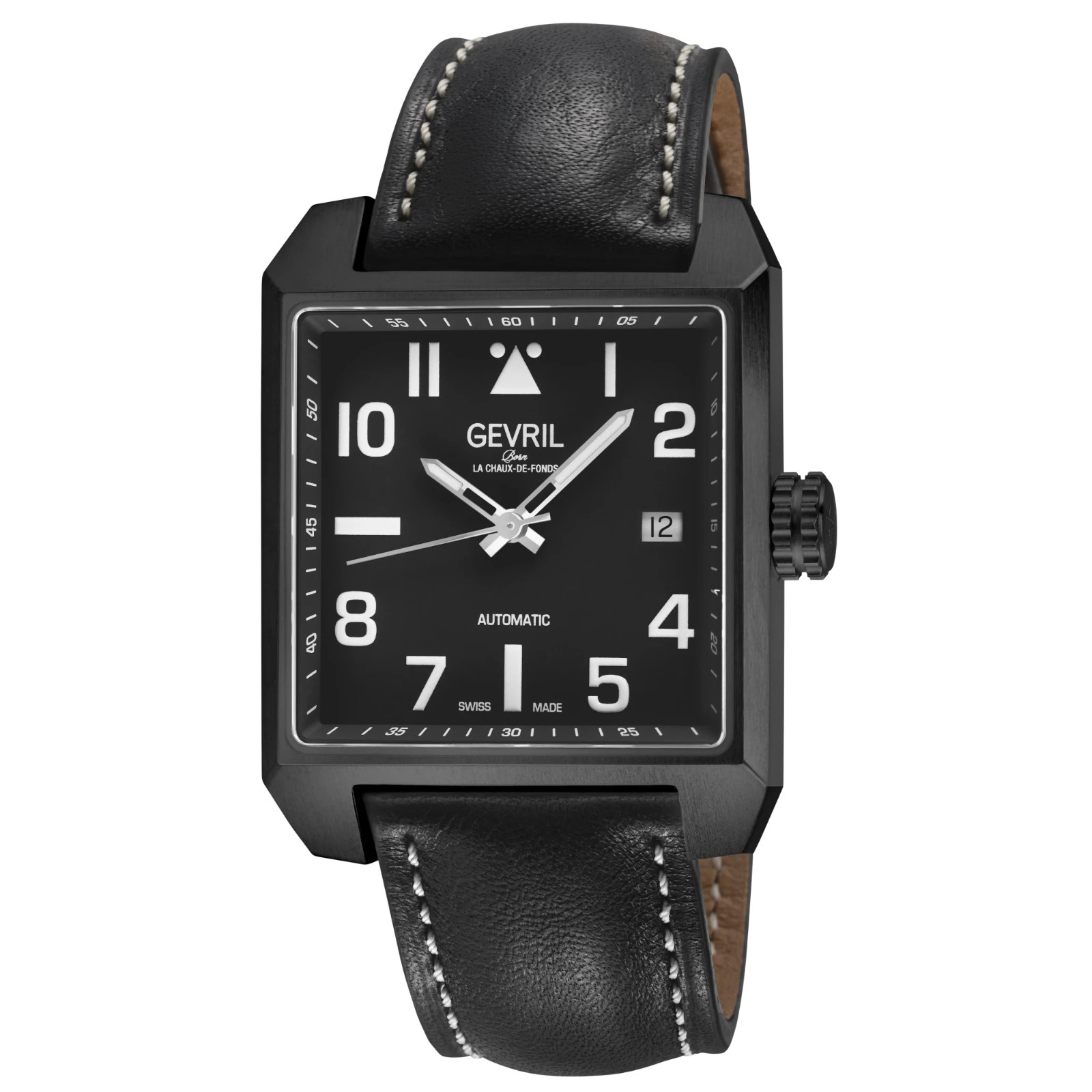 Gevril 44712 Men’s Herald Square Handmade Italian Leather Swiss Automatic Watch