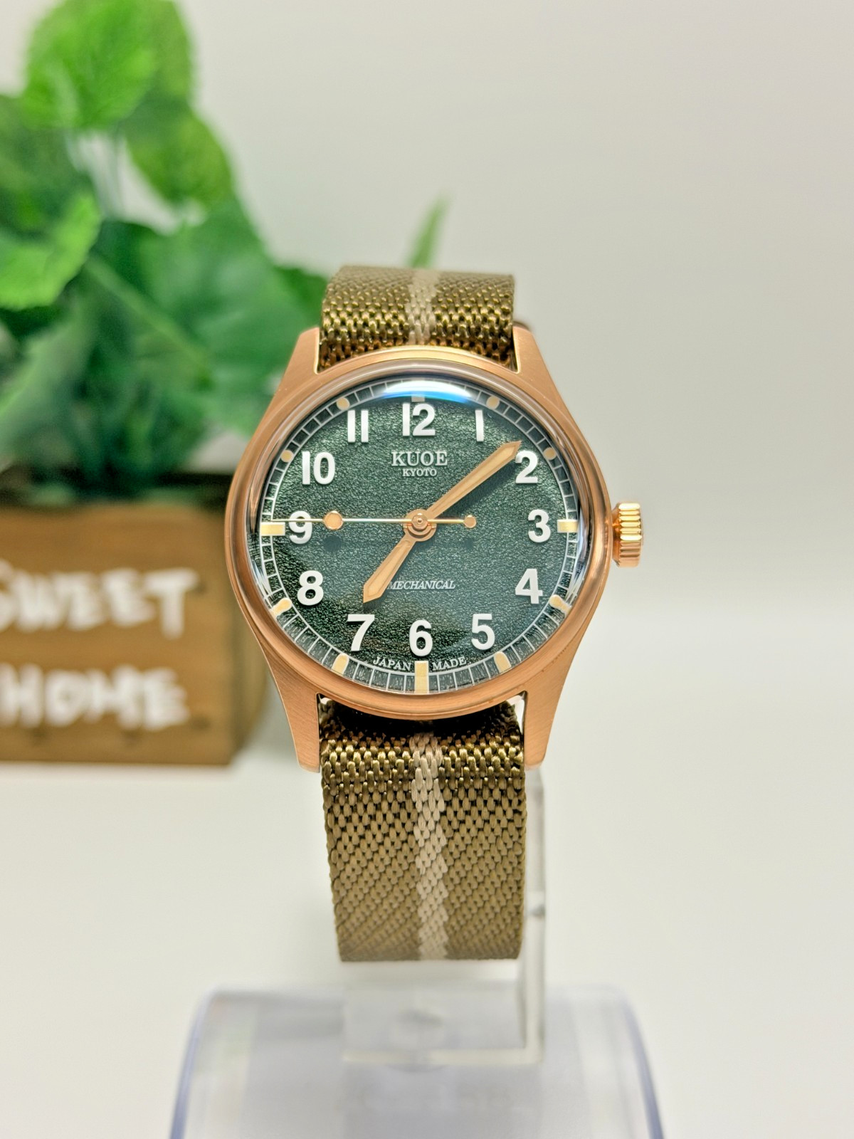 KUOE Old Smith 90 002 Bronze 35mm Automatic Watch Green Dial Japan Made