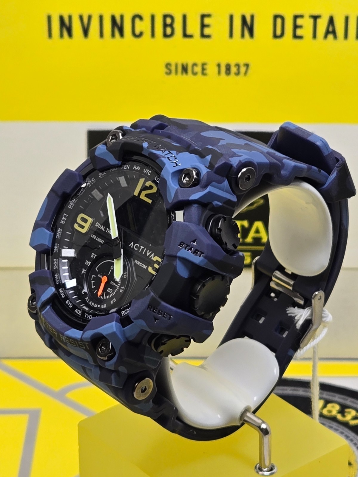 Activa X Invicta BlackOps Multifunction Digital Men’s Watch 56mm Camo Blue NEW