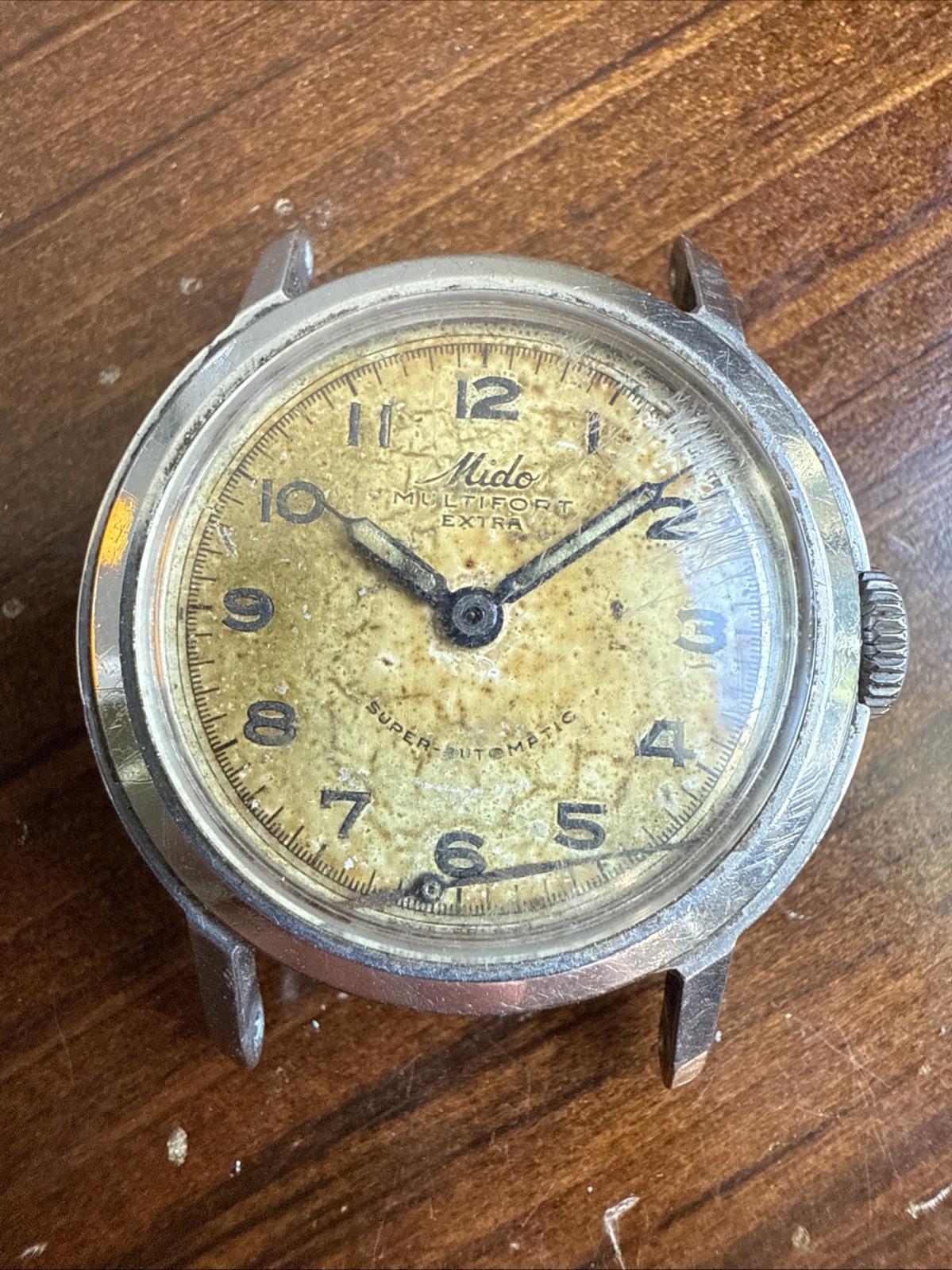 MIDO Multifort EXTRA Super Automatic Original Dial 50s S/S Bumper Rotor Patina