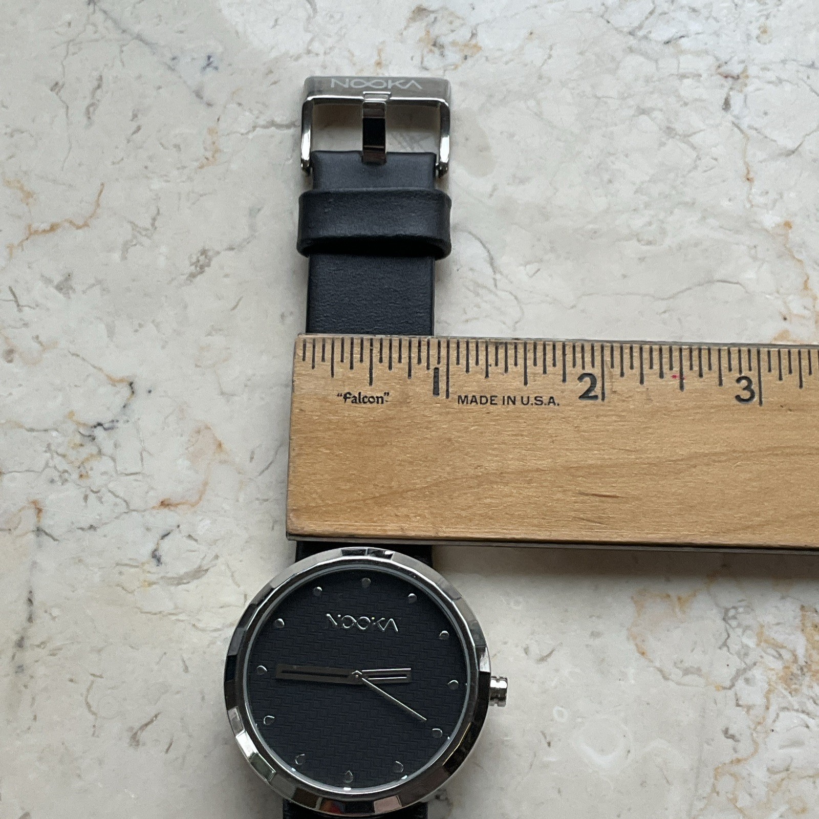 NOOKA NK 360 degree rotating face Black Watch with case needs battery UNTESTED