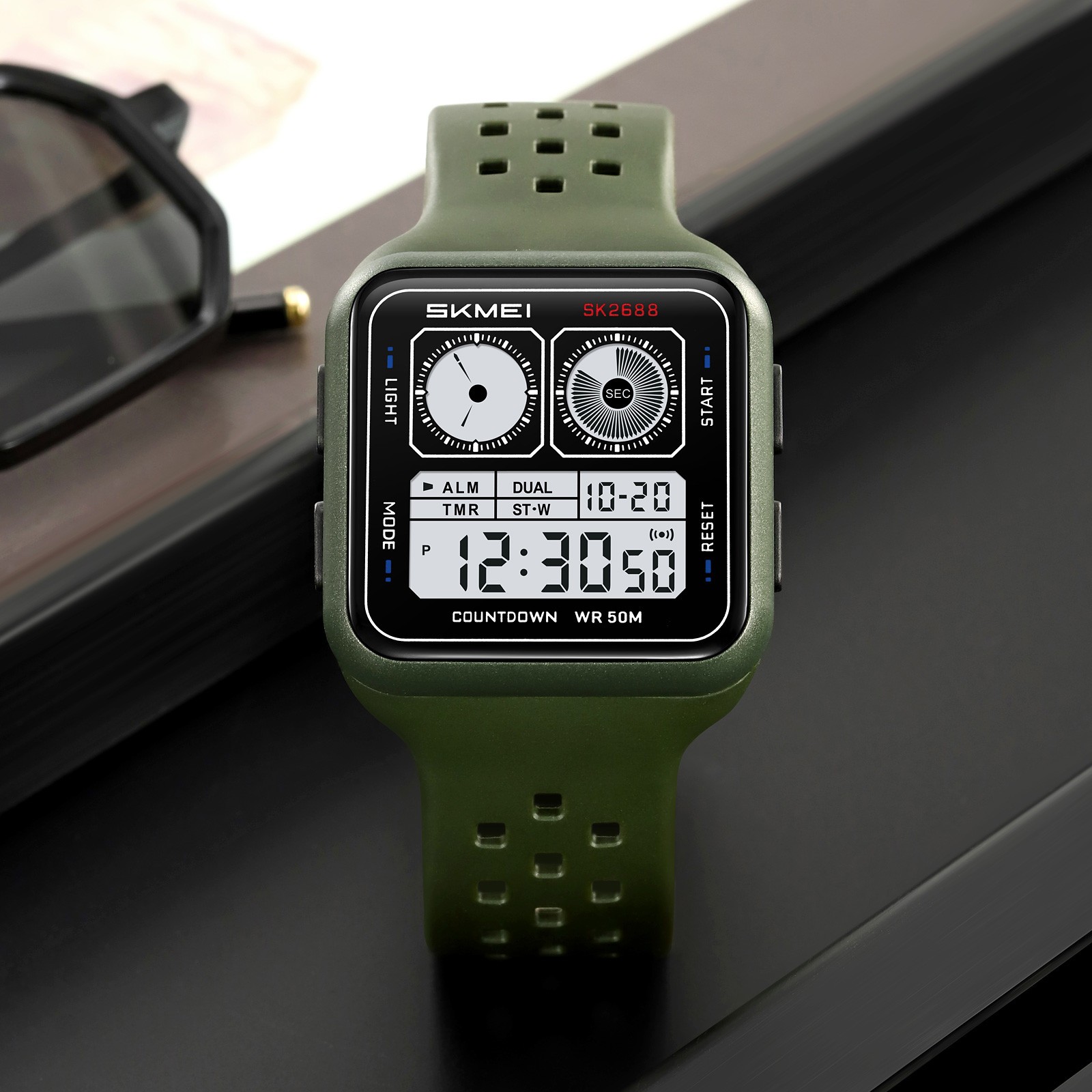 SKMEI Men Digital Watch Countdown Electronic Wristwatch Student Boys Alarm Watch