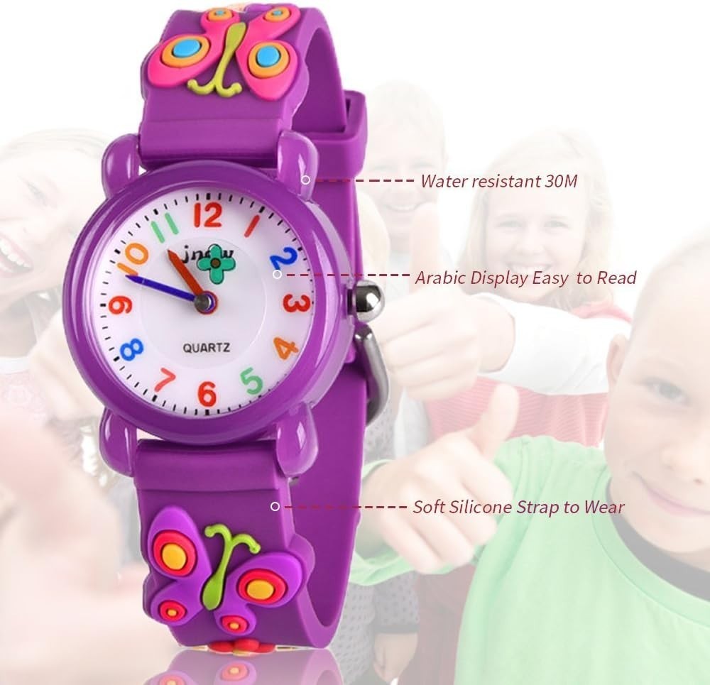 Fun and Durable 3D Cartoon Watch for Kids – Waterproof, Ages 3-8 Gift Box Inc…